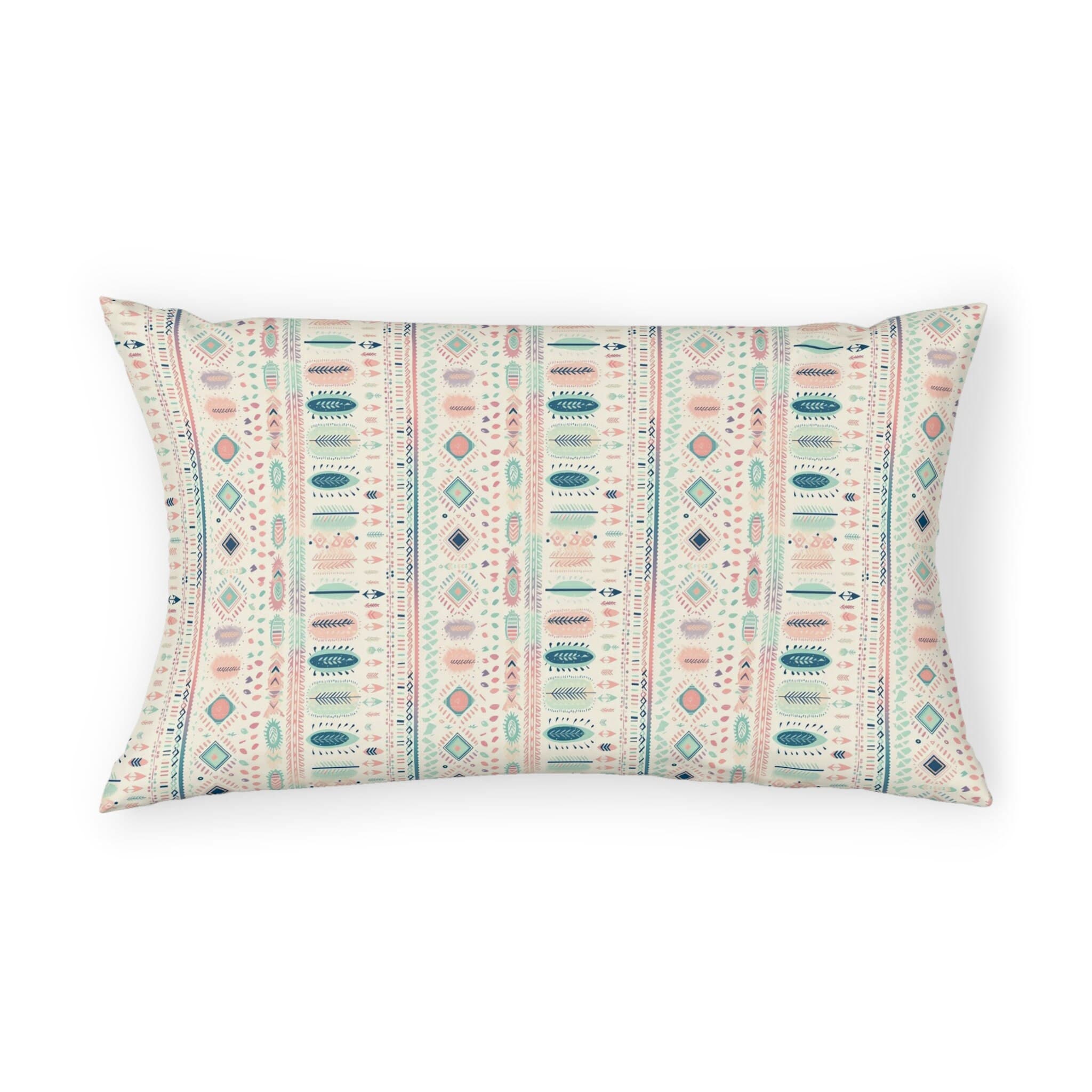 Boho Feather Design Pillow Sham Pink Teal Pillow Case Floral Rectangular Pillow Case for Bedroom Pillow Cover for Rectangular Pillow - image 4