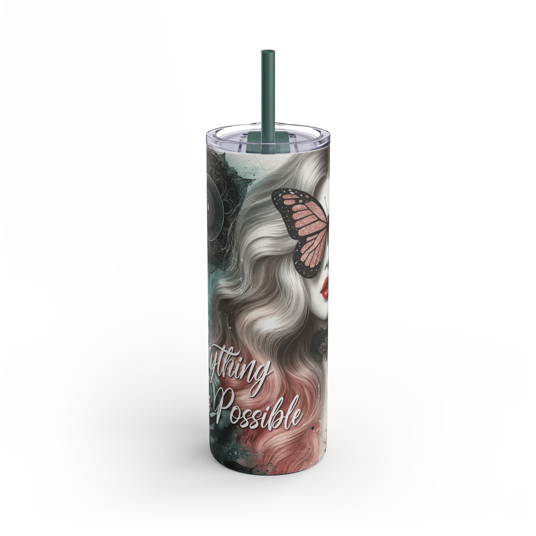 Butterfly Woman Tumbler: Positive Affirmations Stainless Steel Cup - image 5