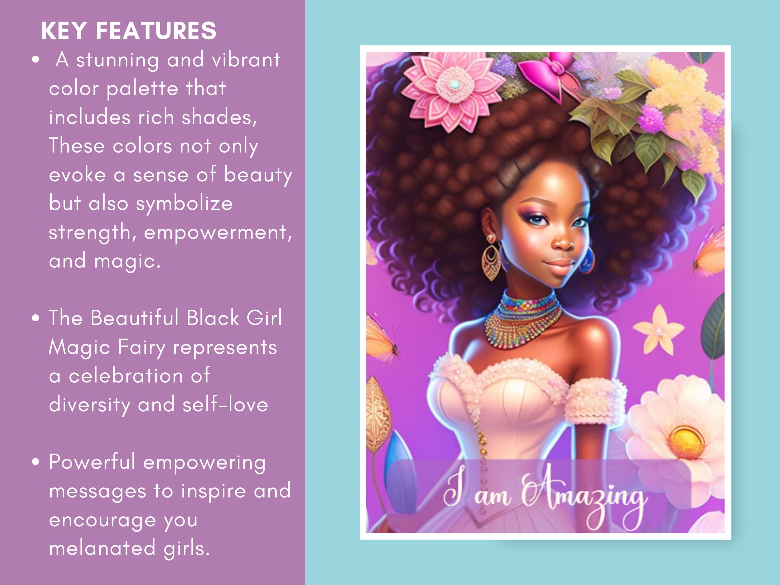 Black Girl Magic Fairy Affirmation Cards: Empowering Girls (Digital Download) - image 3
