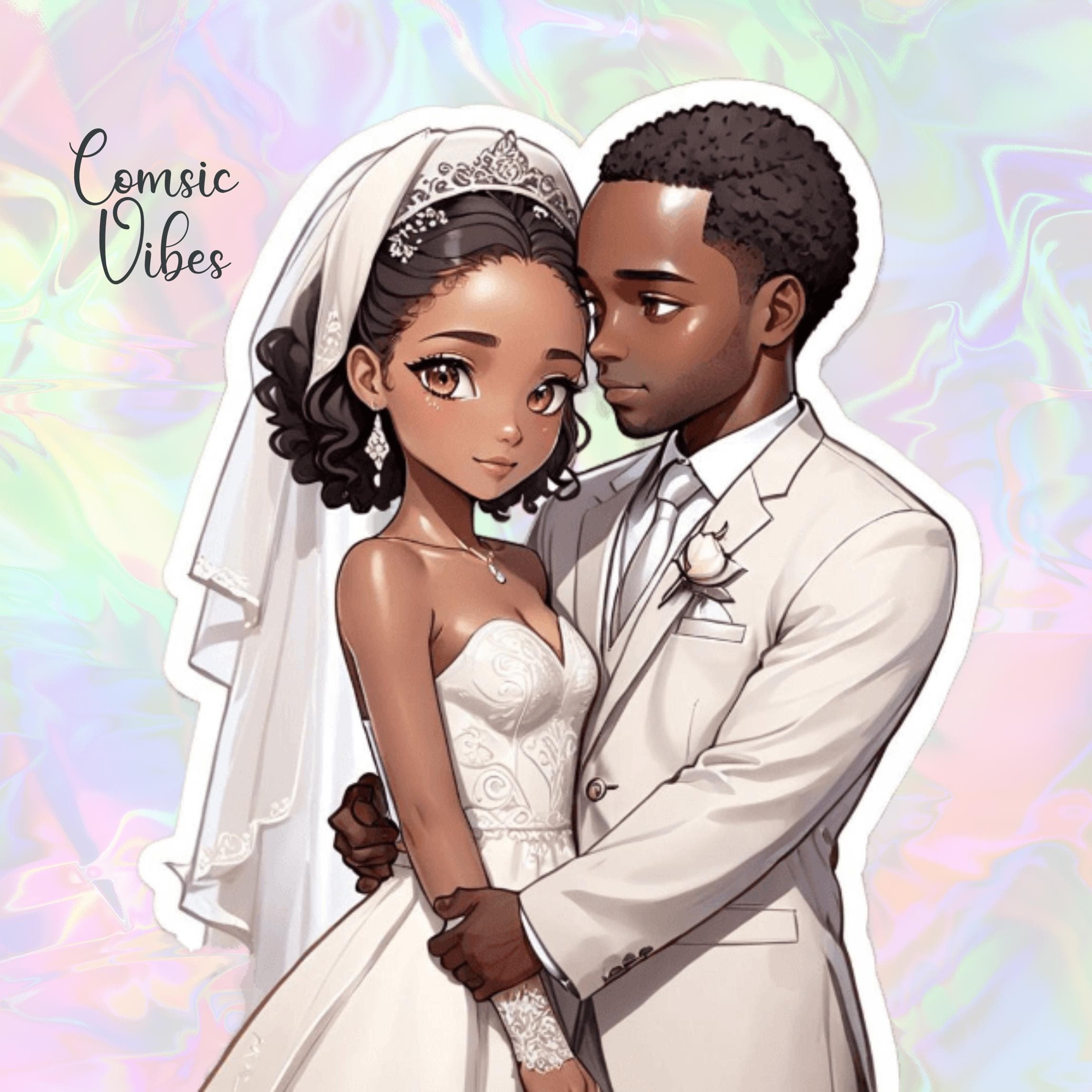 Anime Wedding Sticker: Couple, Scrapbook Embellishment - image 4