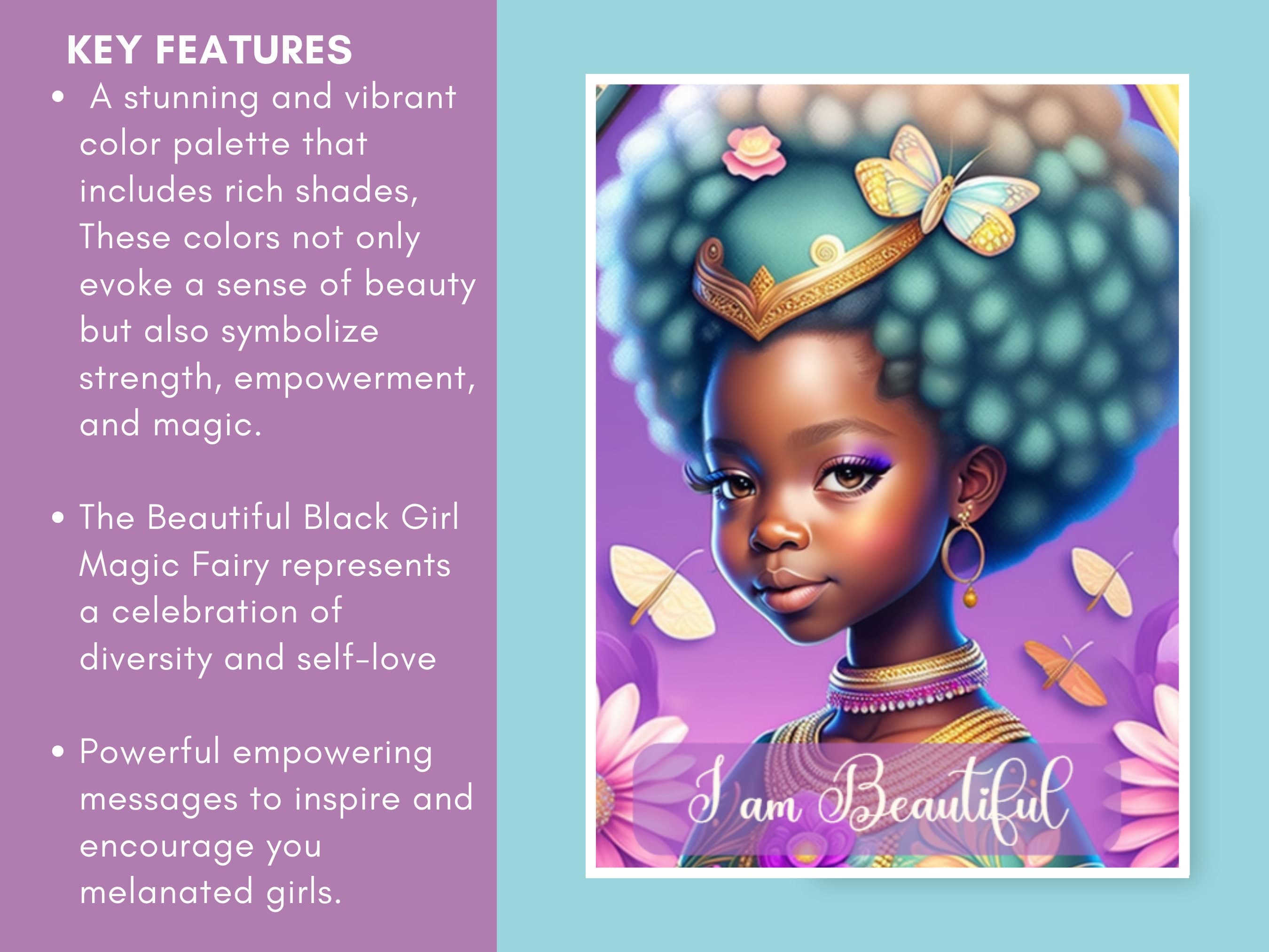 Black Girl Magic Fairy Affirmation Cards: Empowering Girls (Digital Download) - image 4