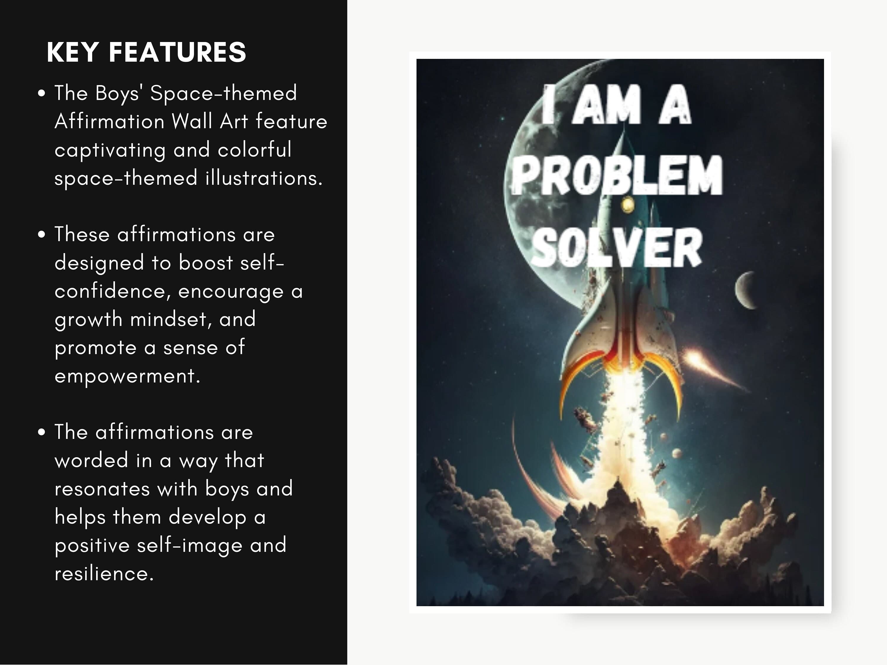 Space Affirmation Cards for Boys: Positive Mantras (Downloadable) - image 5