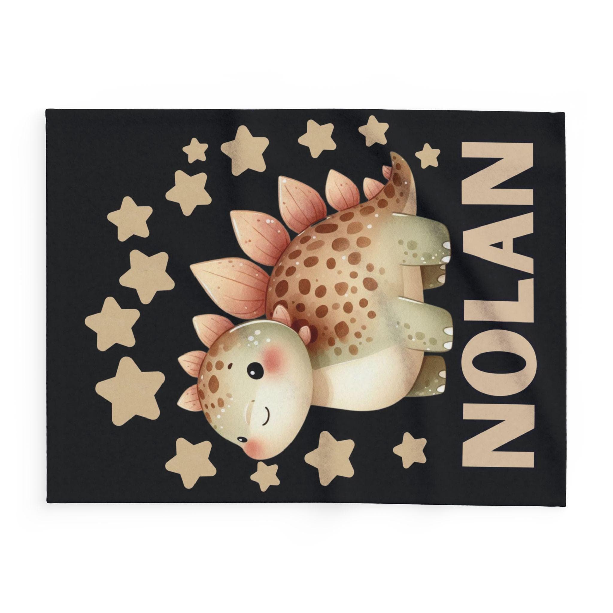 Personalized Dinosaur Fleece Blanket with Stars – Cozy Bedding for Kids - image 2