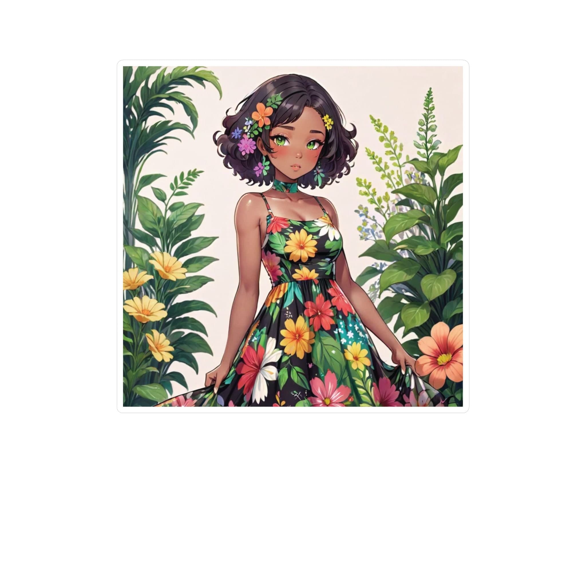 Purple Fairy Princess Sticker: Floral Garden Laptop Decal - image 4