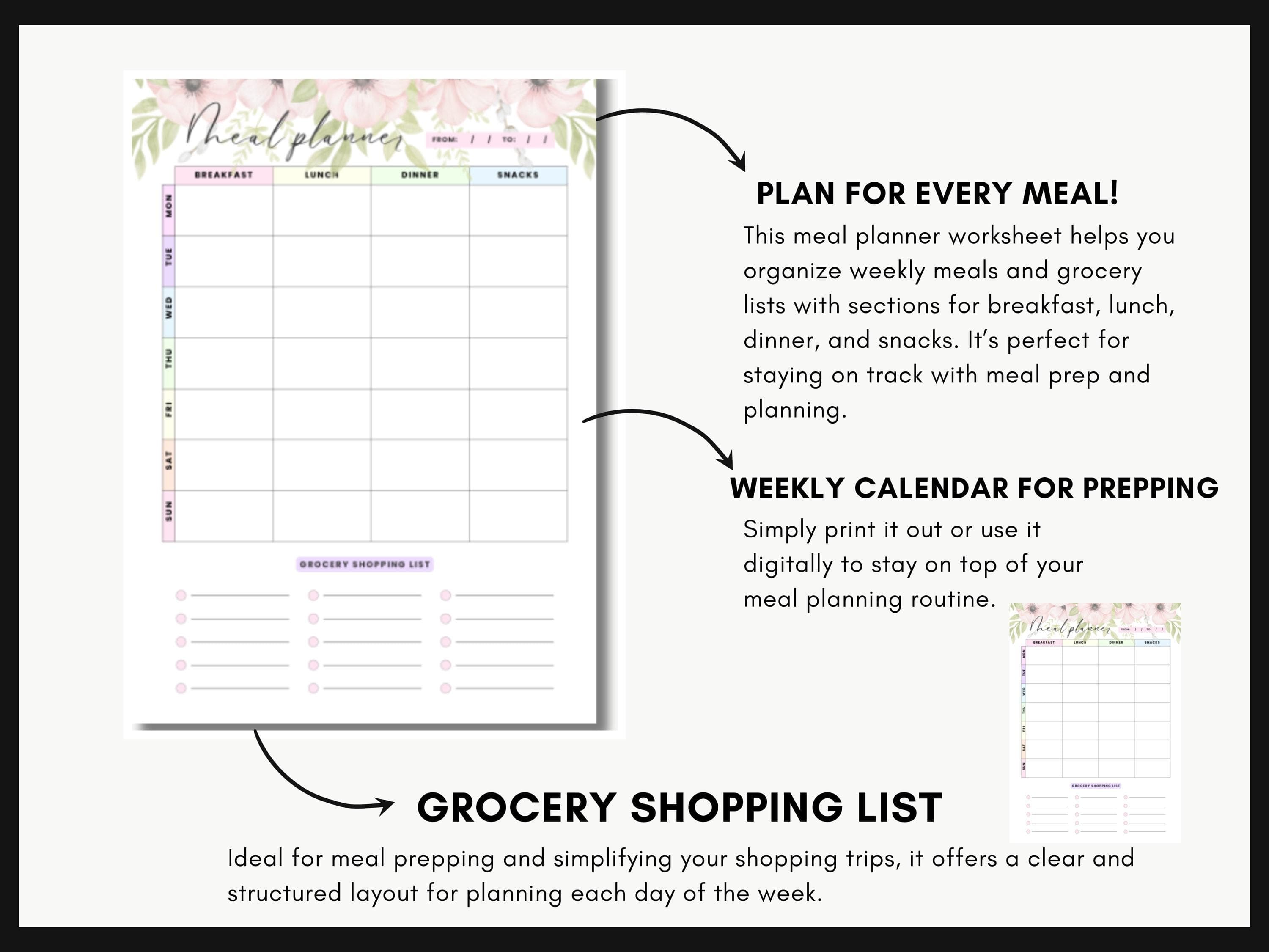 Weekly Meal Planner Template: Printable Meal Prep (PDF Download) - image 4