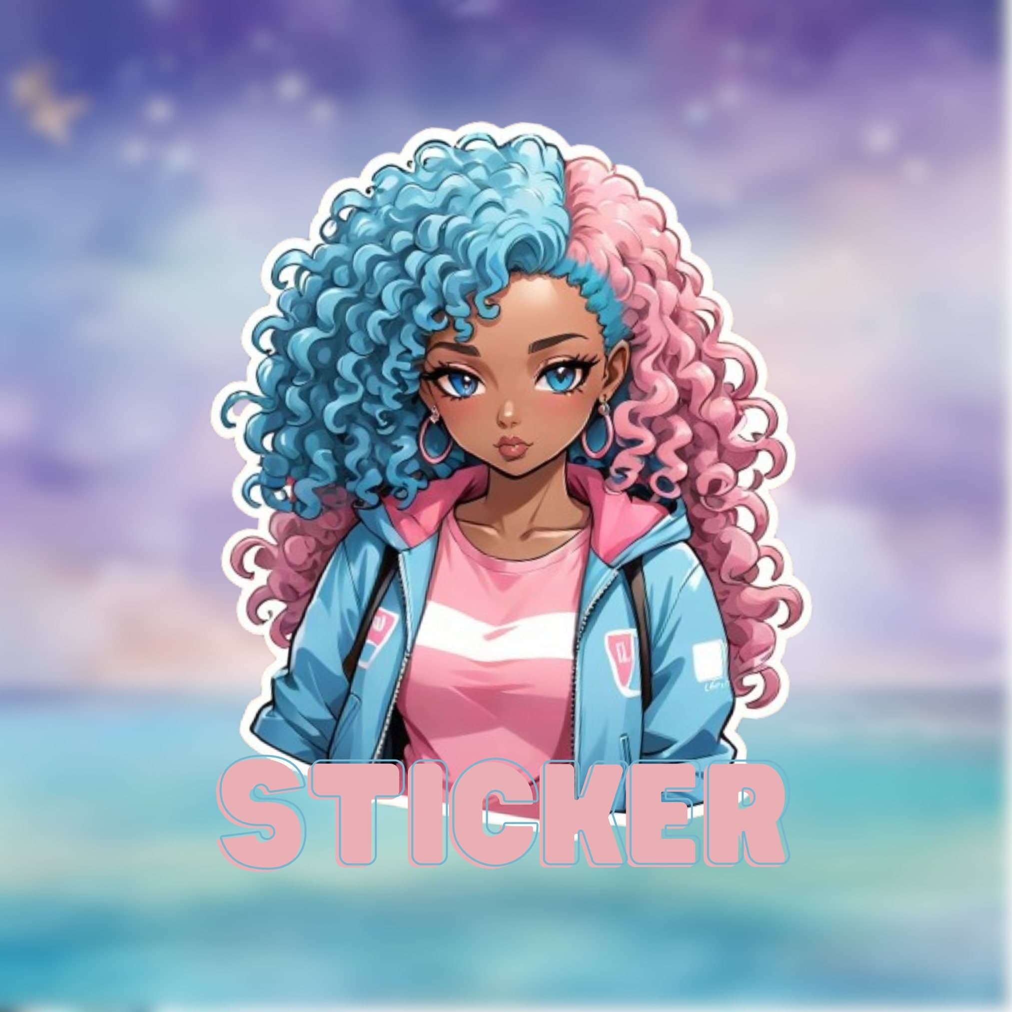 Cool Hip hop Cartoon Lady Sticker