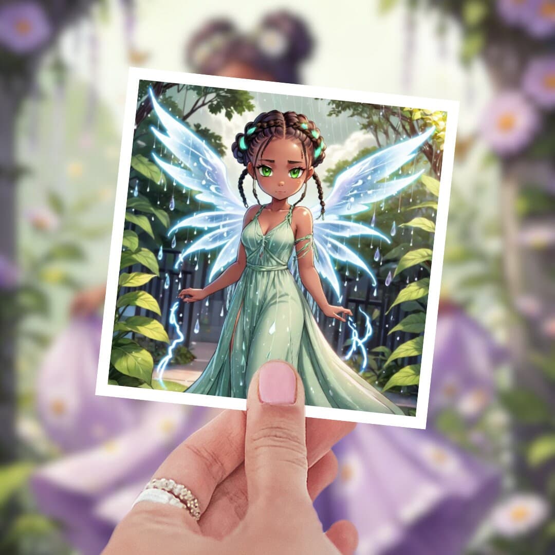 Rain Fairy Sticker: Weatherproof Vinyl Decal for Laptop, Water Bottle