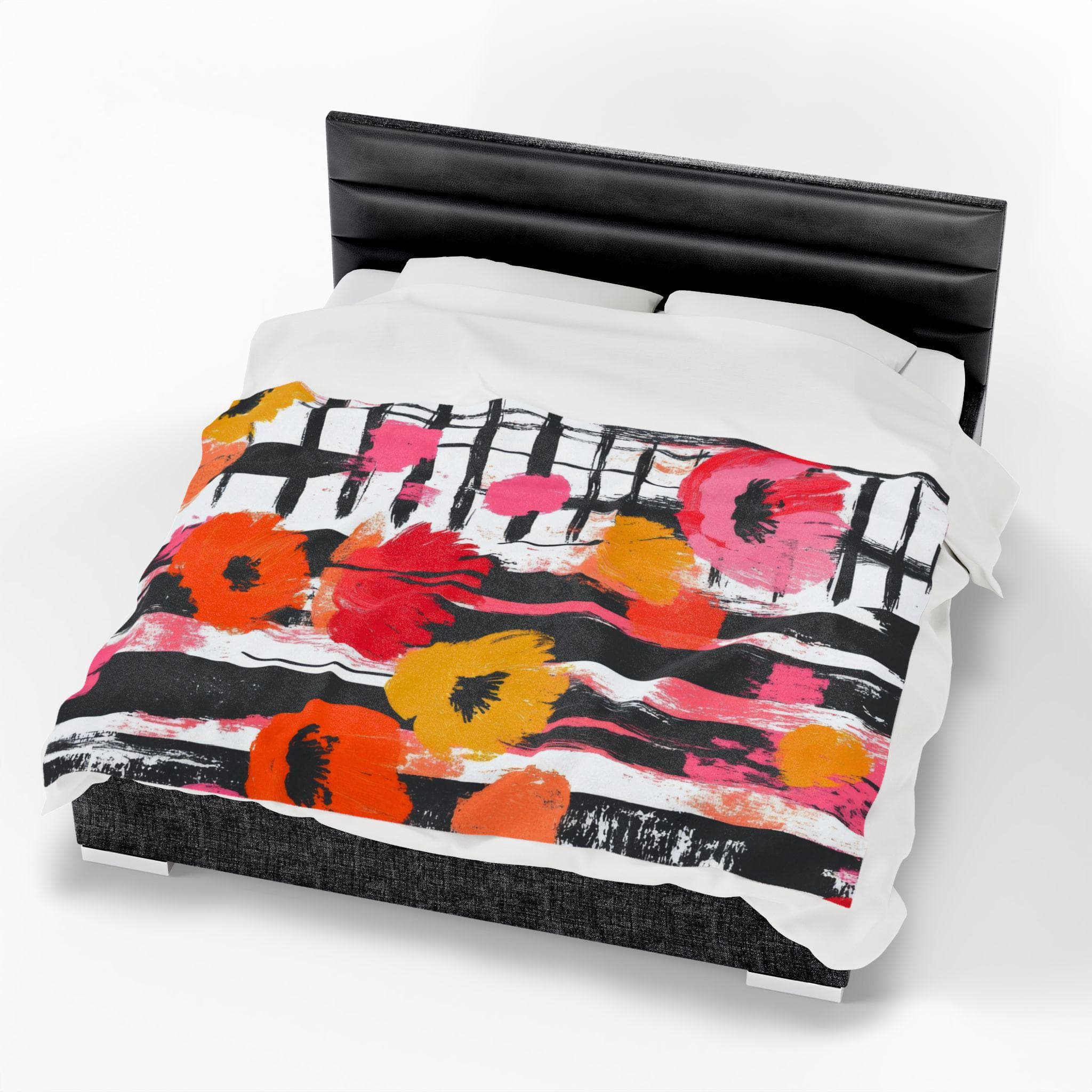 Floral Fleece Throw Blanket: Colorful Boho Home Decor - image 5