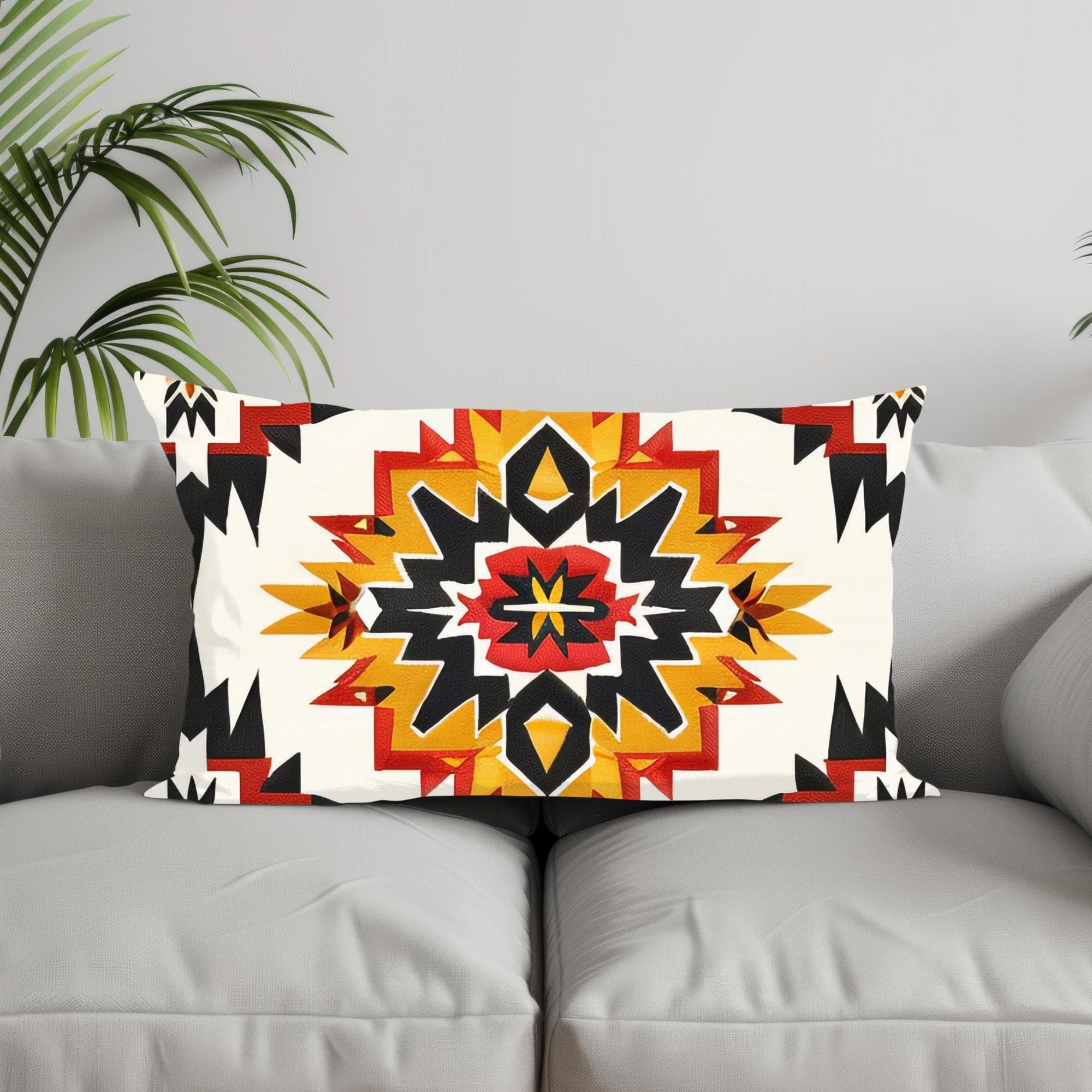 Tribal Pillow Sham: Red, Yellow, & Black Boho Bedroom Decor - image 4
