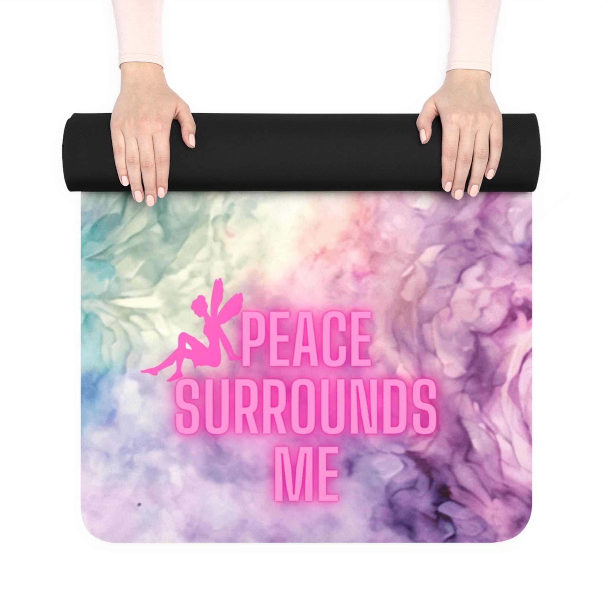Affirmation Yoga Mat: Pink Purple Non-Slip Rubber Exercise Rug - image 5