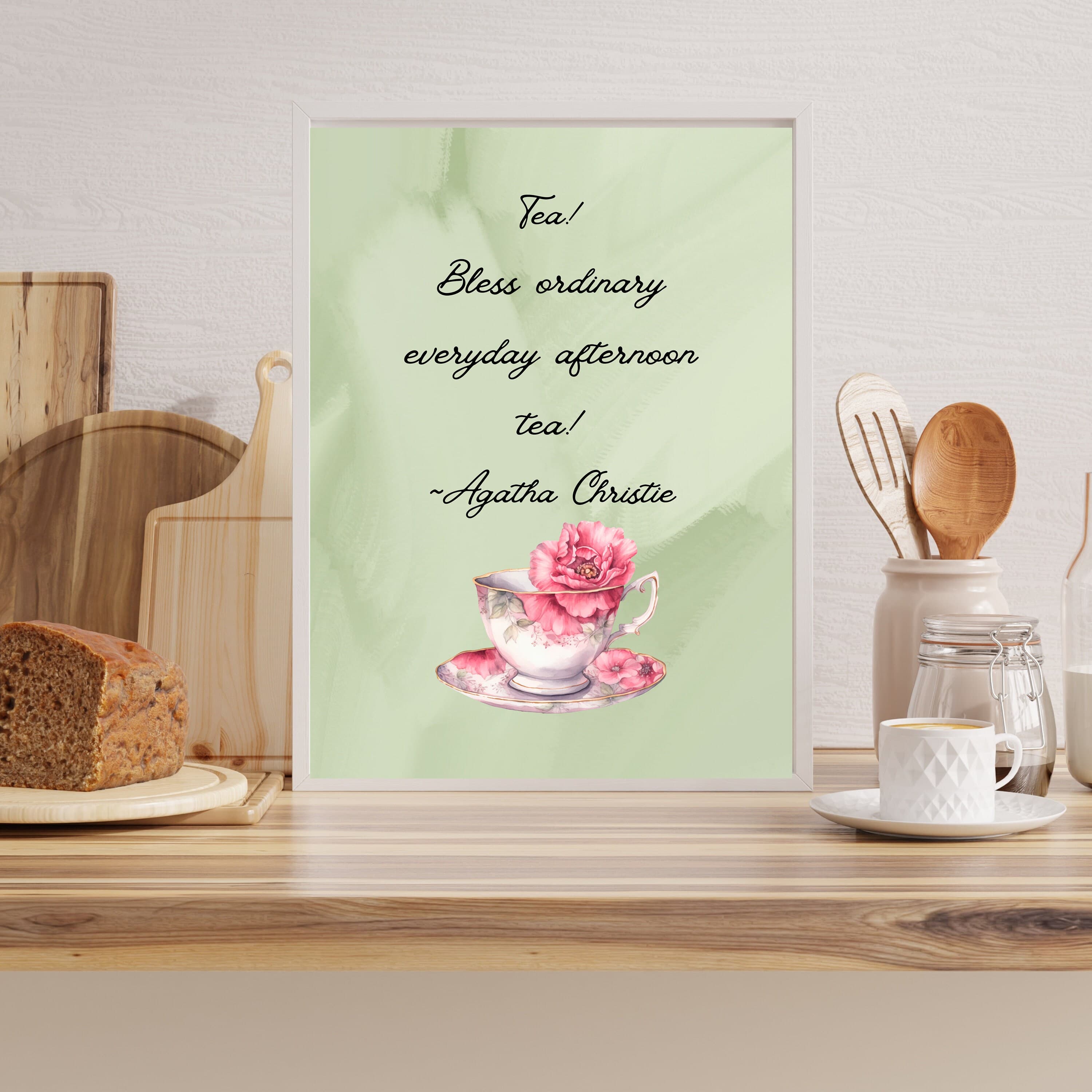 Agatha Christie Tea Quote Print: Whimsical Teacup Kitchen Art (Digital Download) - image 5