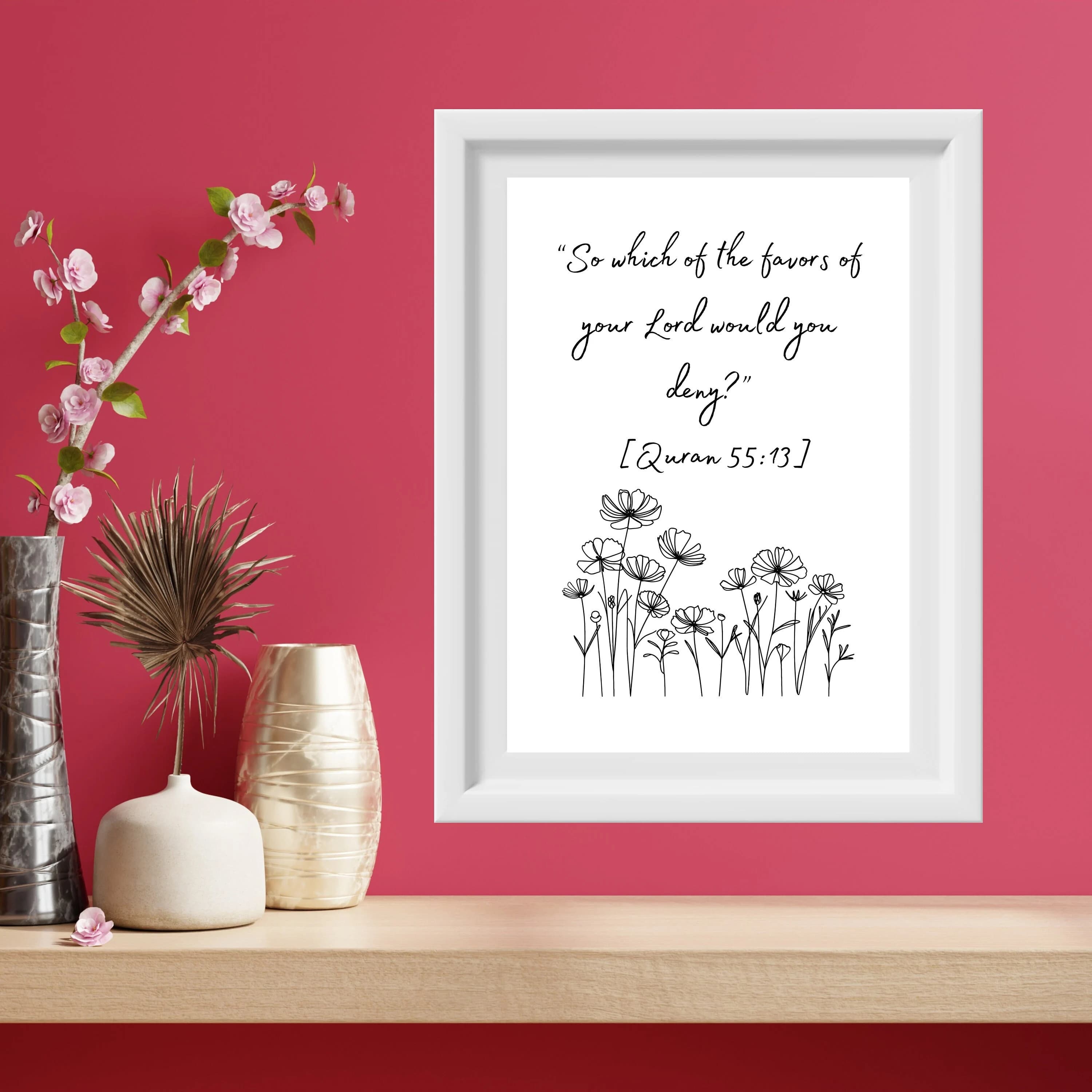 Minimalist Islamic Art Print: Quran Verse Line Drawing (Digital Download)