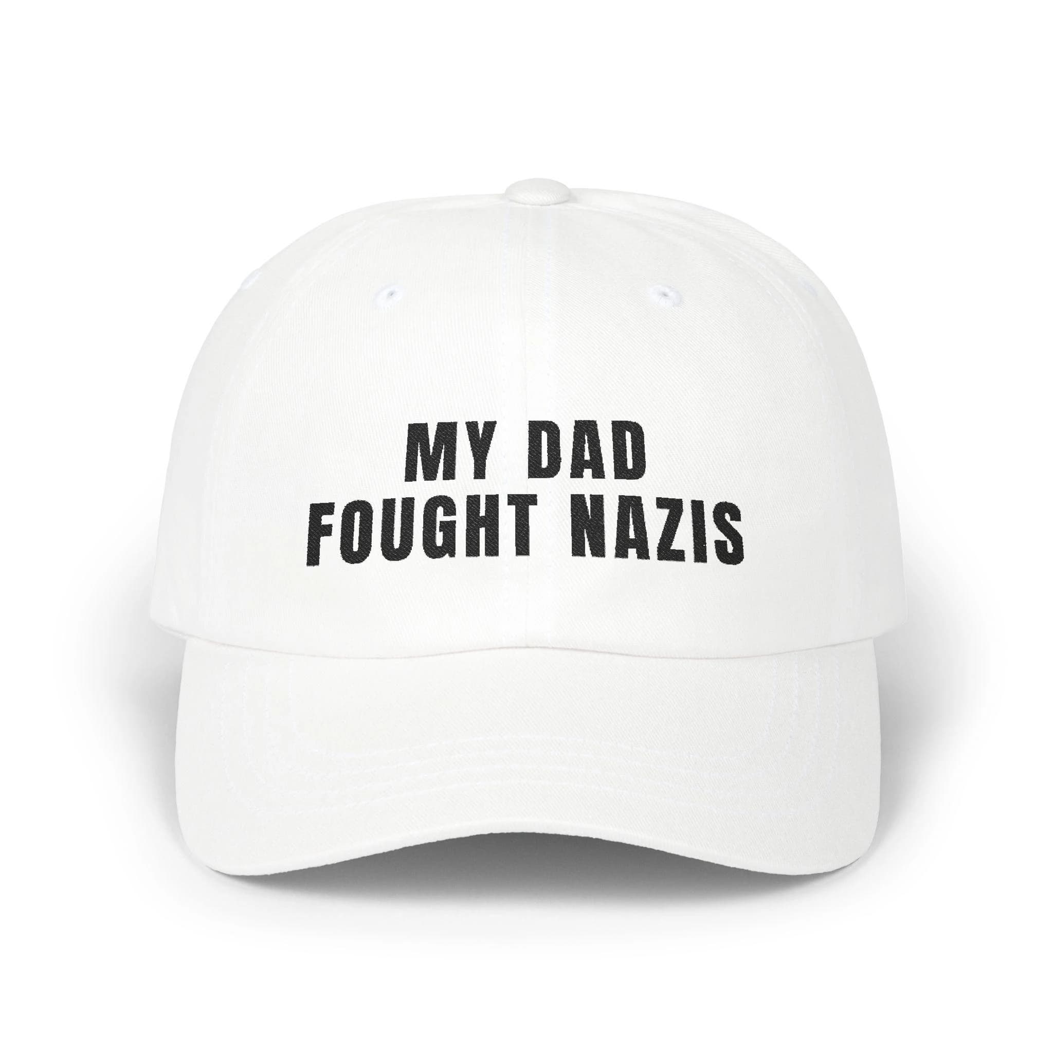 My Dad fought Nazis Dad Hat Funny Anti Trump Cap, Funny anti-MAGA Lid, anti-republican Headwear Dictator Elon apparel, Democracy Fuck DOGE - image 5