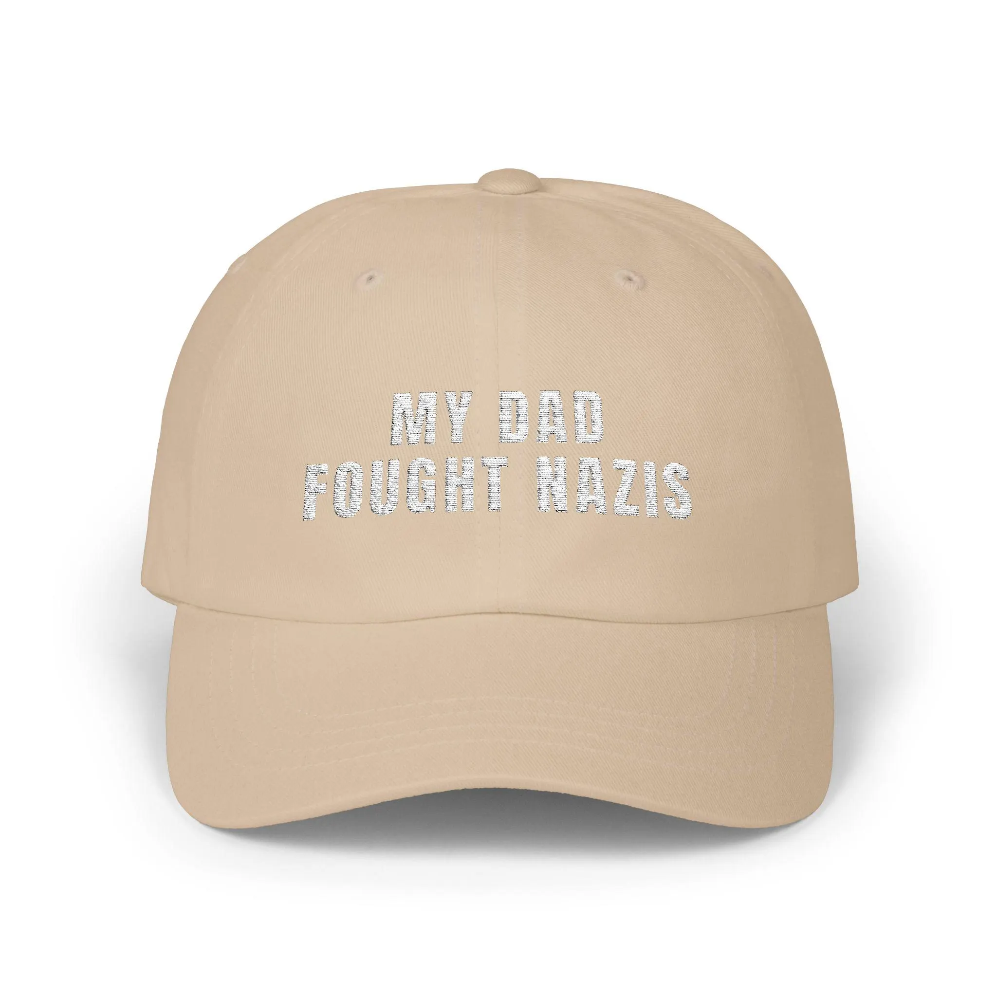 My Dad fought Nazis Dad Hat Funny Anti Trump Cap, Funny anti-MAGA Lid, anti-republican Headwear Dictator Elon apparel, Democracy Fuck DOGE - image 3