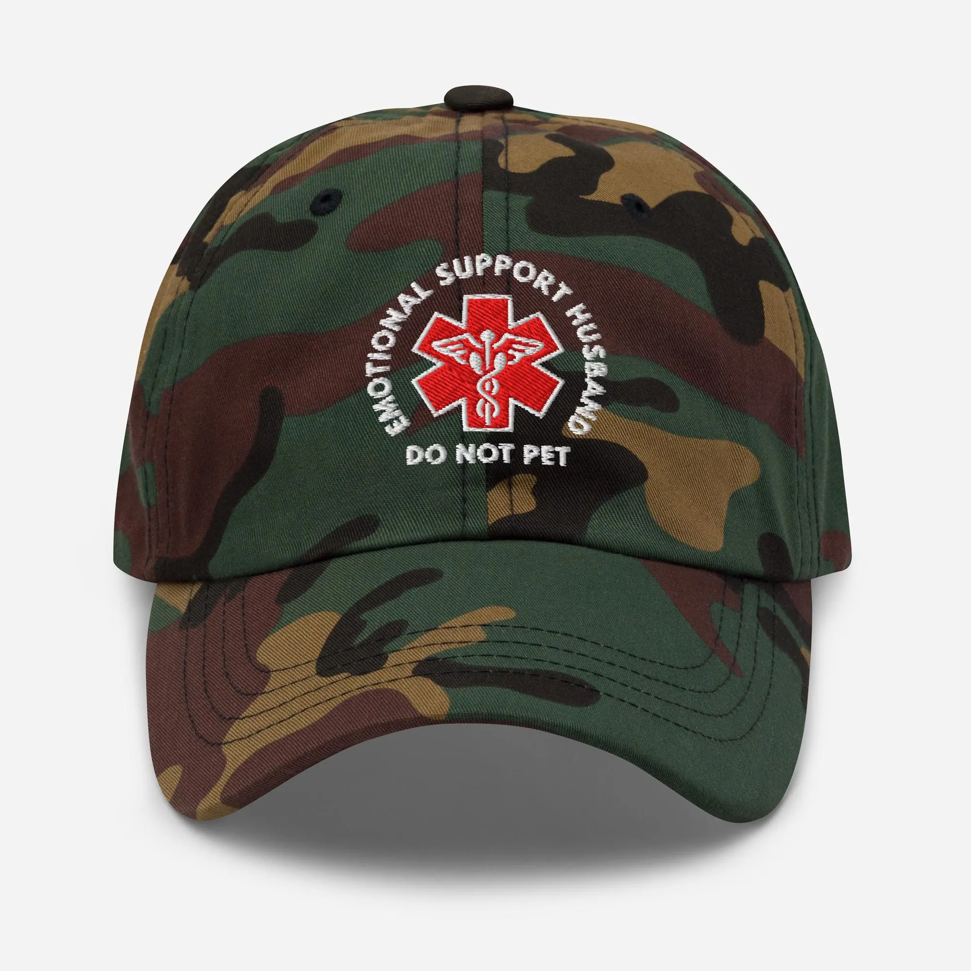 Embroidered Emotional Support Husband DO NOT PET Gift Hat Fun Cap for the love of your life Hands off spouse apparel Funny Silly don't touch