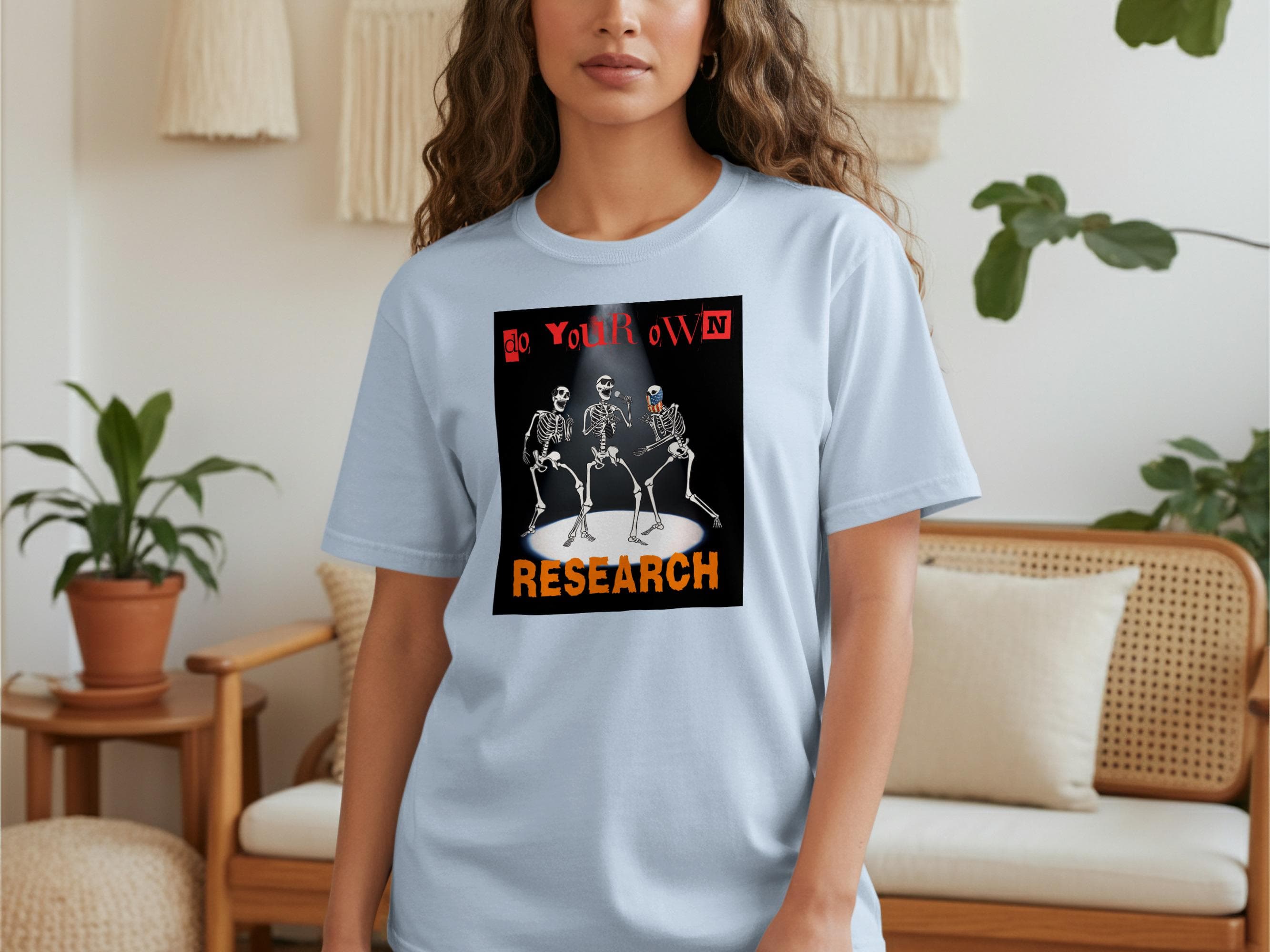 Wise Dancing Skeletons Hear Speak See No Evil subtle "Do Your Own Research" Anti Maga Halloween Shirt Dancing Skulls antifa anti ice Tee - image 3