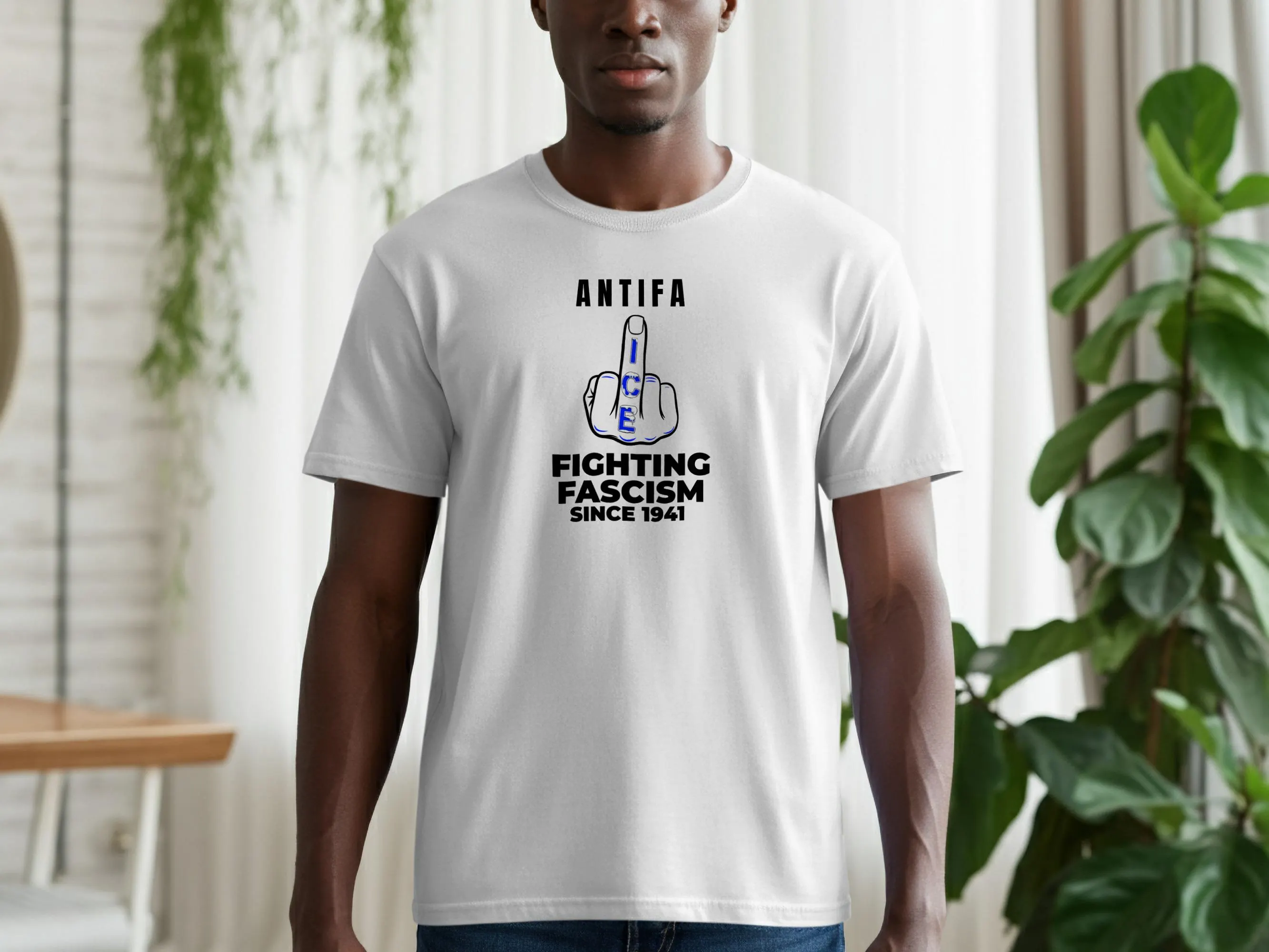 Middle finger ICE Antifa Fighting Fascism Since 1941 We The People No Kings In America Shirt Protest Tee, Anti-MAGA, Political Tee, fuck ice - image 5