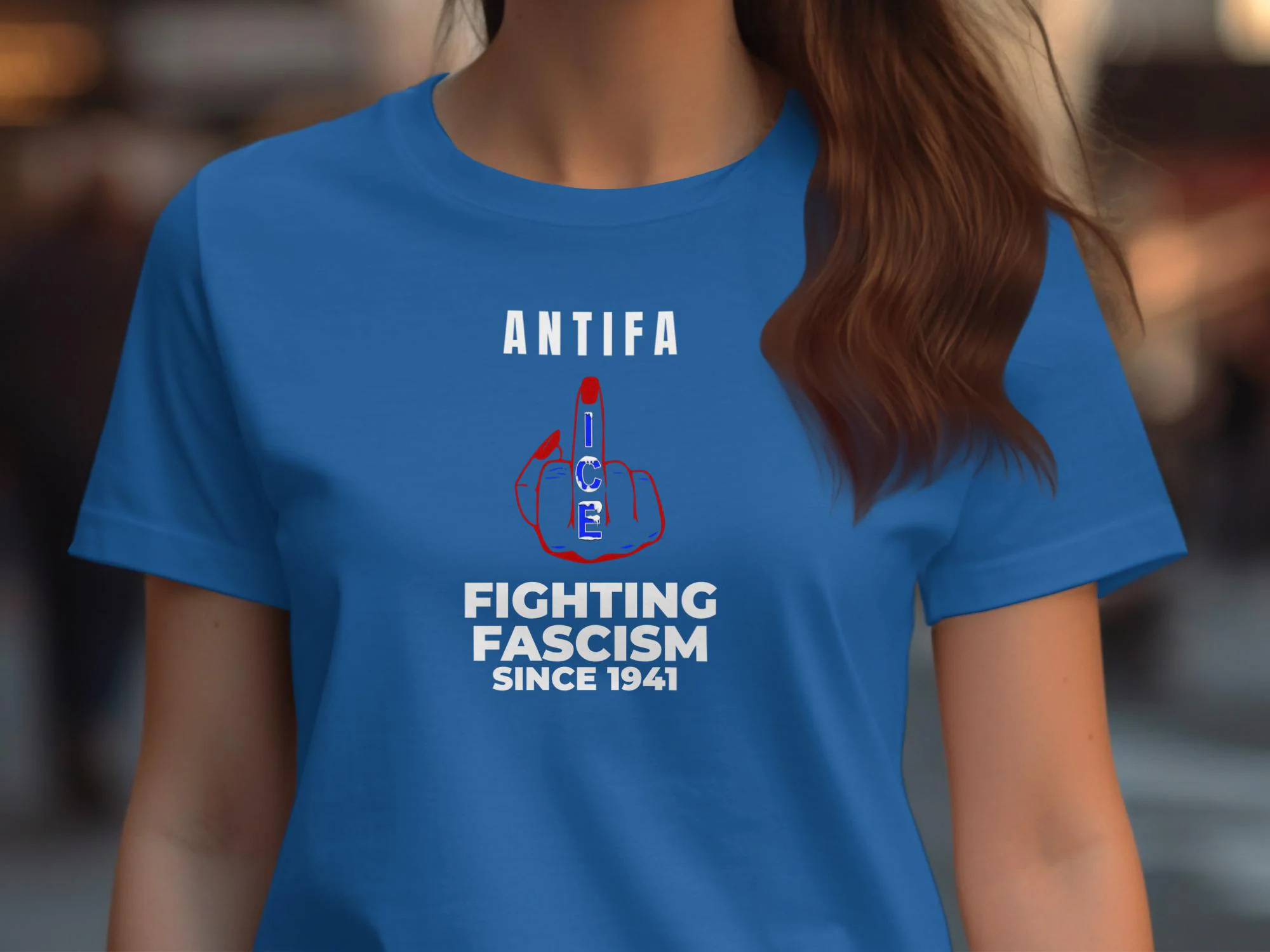 Middle finger ICE Antifa Fighting Fascism Since 1941 We The People No Kings In America Shirt Protest Tee, Anti-MAGA, Political Tee, fuck ice