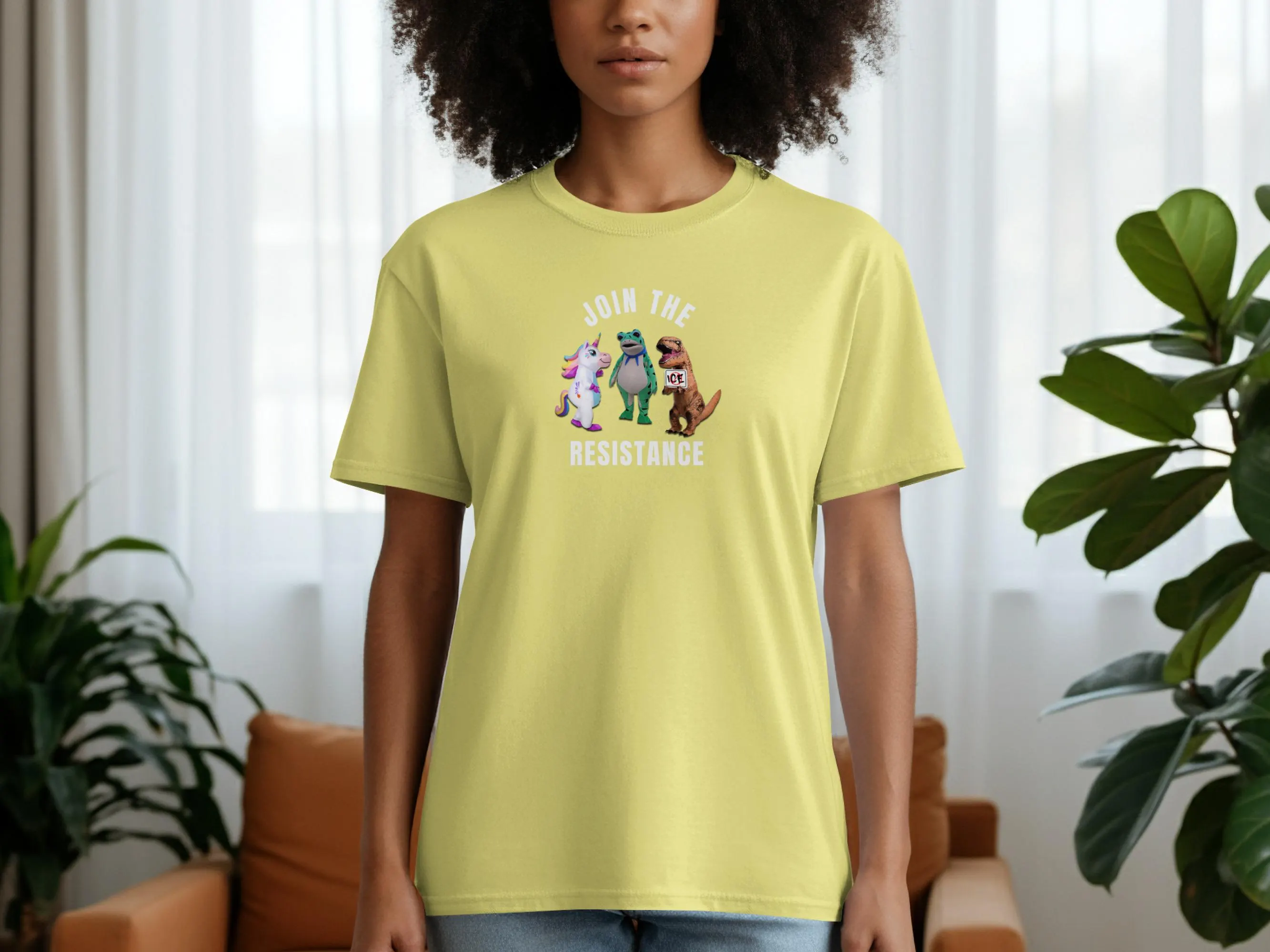 Political Protest Tee Join The Resistance Inflatable Costumed Protestors Froggie Dinosaur Unicorn Resistors Abolish ICE No Kings Gift Shirt - image 4