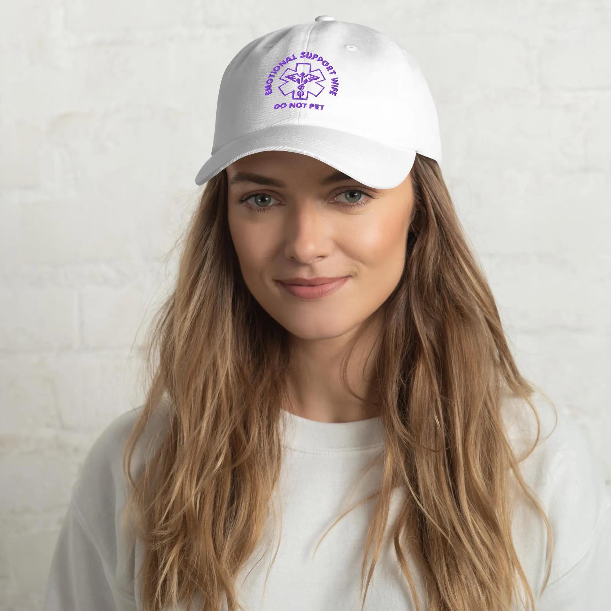 Emotional Support Wife DO NOT PET Gift Hat Fun Embroidered Cap for the love of your life Hands off spouse Hat. Funny Silly Service Animal