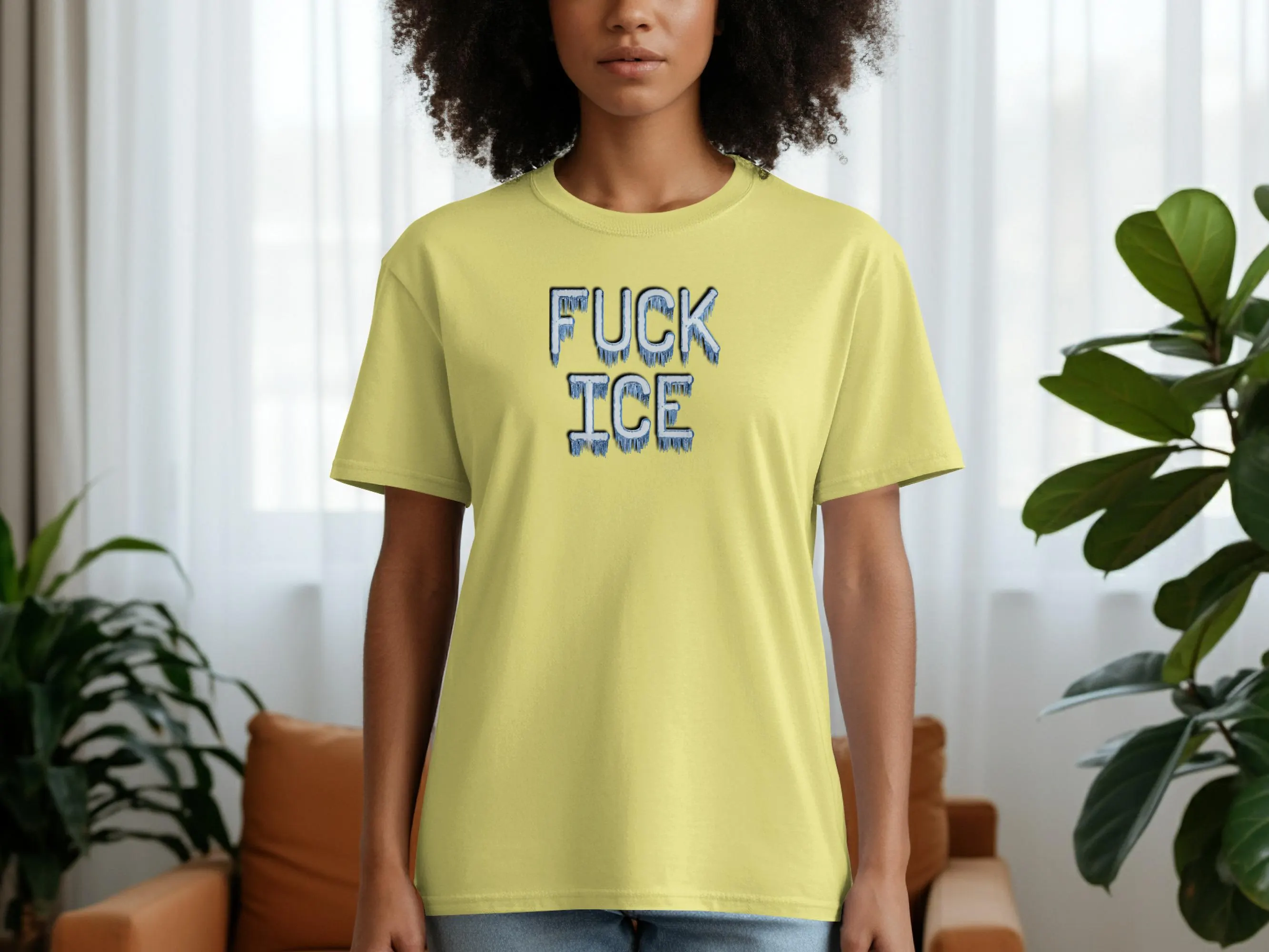 FUCK ICE Frozen Icicle Letters Anti-Fascism Tee - image 5