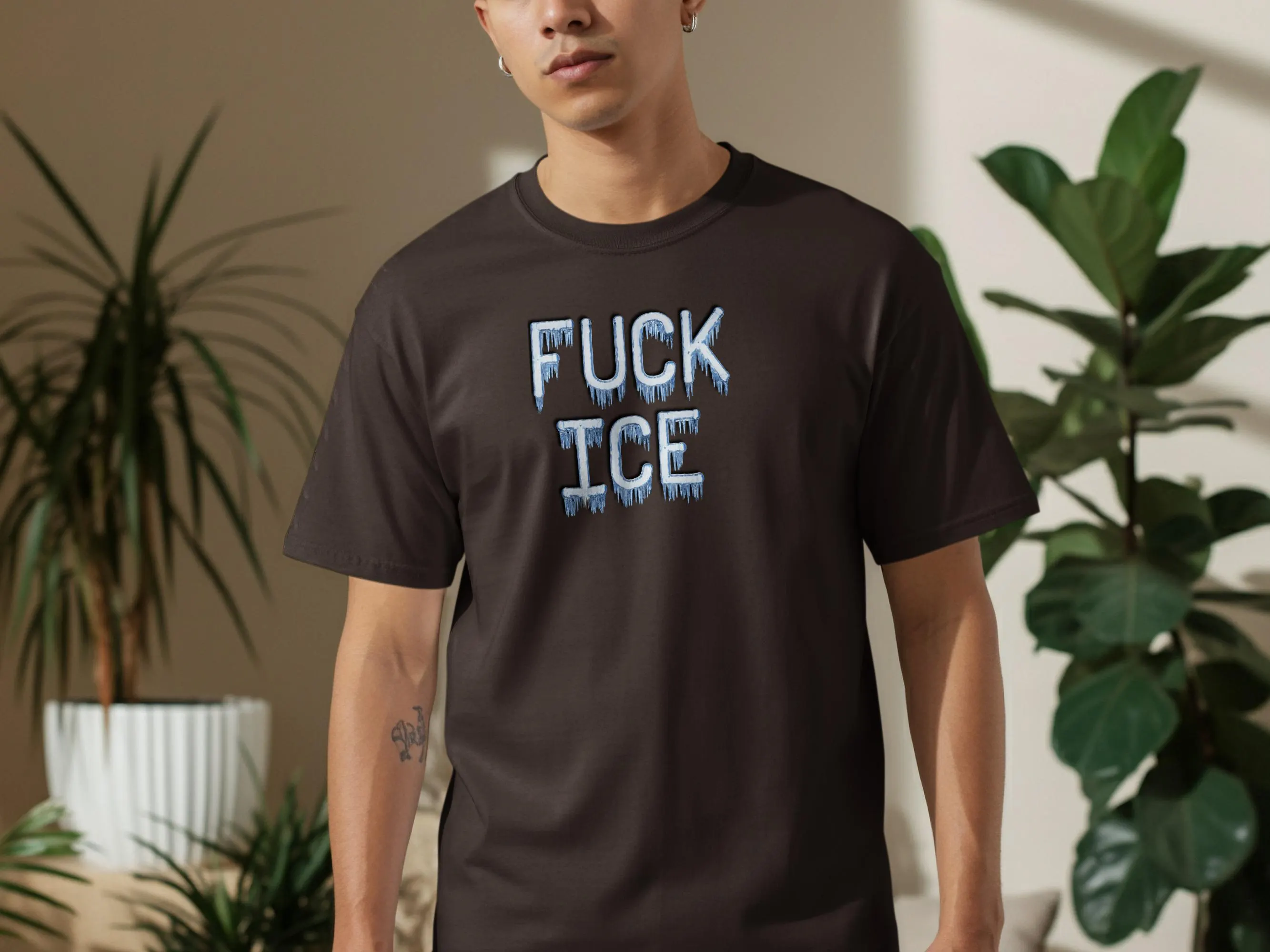 FUCK ICE Frozen Icicle Letters Anti-Fascism Tee - image 3