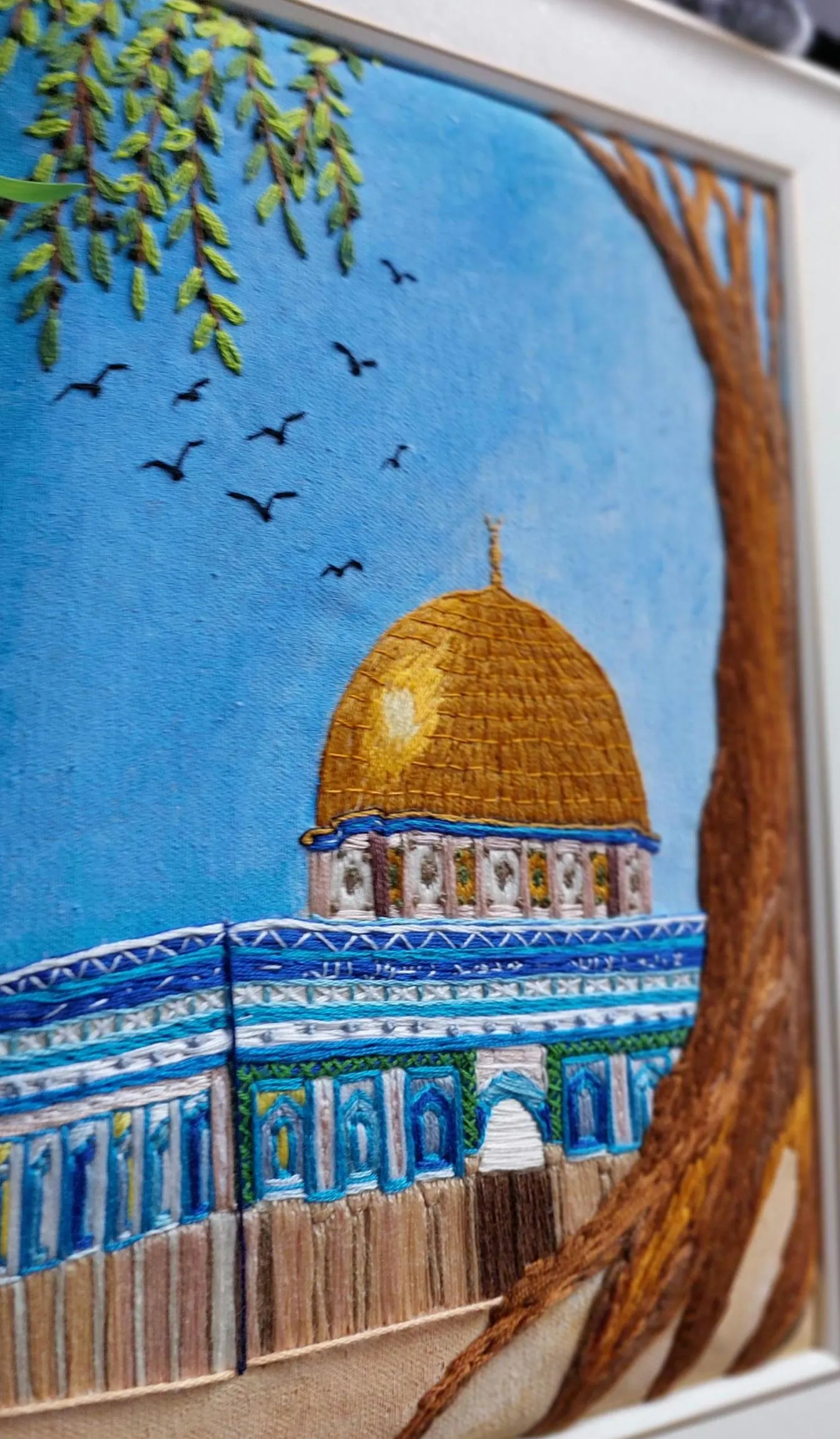 Palestine Embroidery Art| Framed Palestine Map | Handmade Embroidery | Handcrafted Art | Palestine Decor | Al-Aqsa| Dome of the Rock,tatreez - image 5