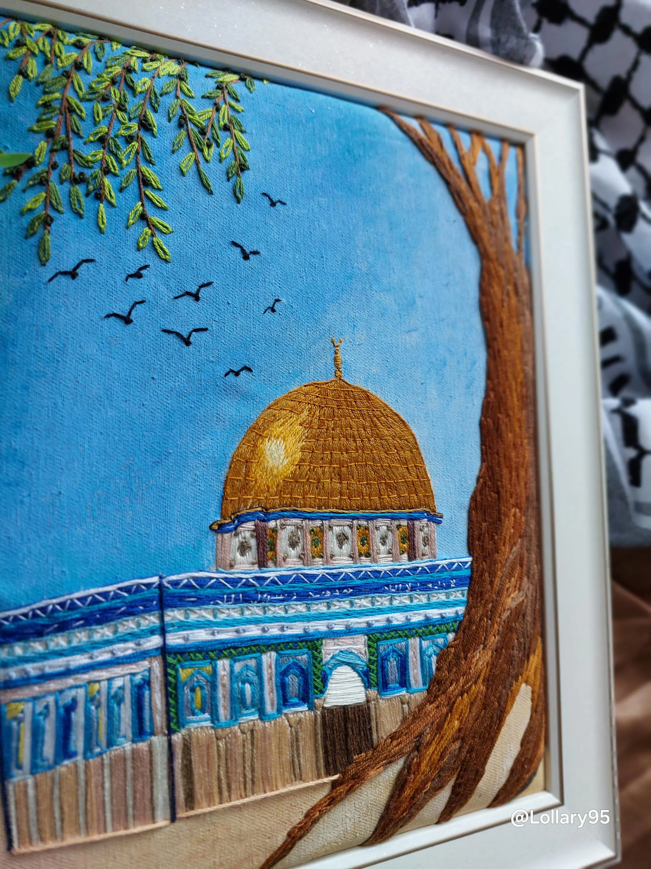 Palestine Embroidery Art| Framed Palestine Map | Handmade Embroidery | Handcrafted Art | Palestine Decor | Al-Aqsa| Dome of the Rock,tatreez