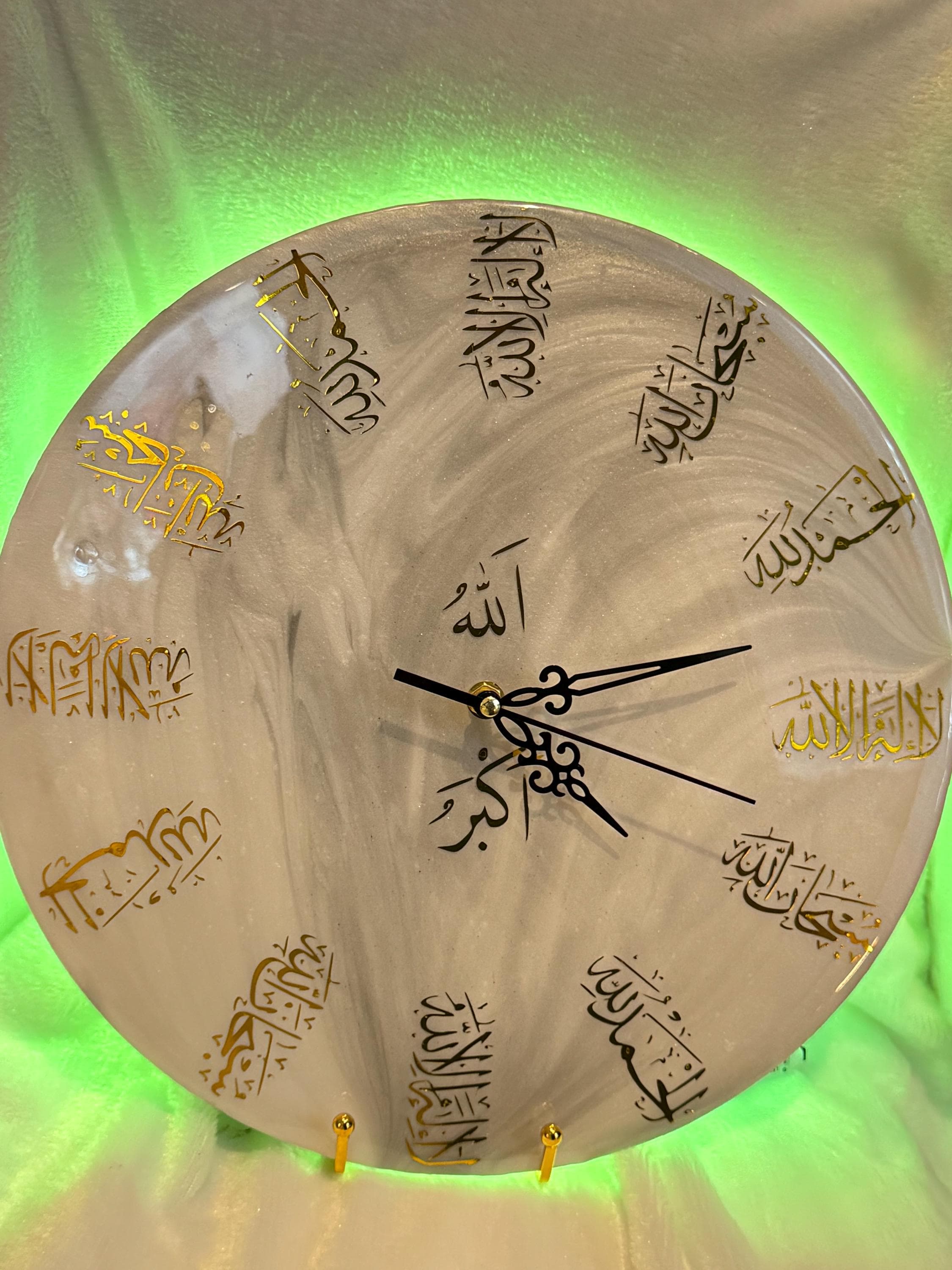 Resin Tasbeh Clock: Islamic Art, Wood Decoration, Custom Colors - image 5