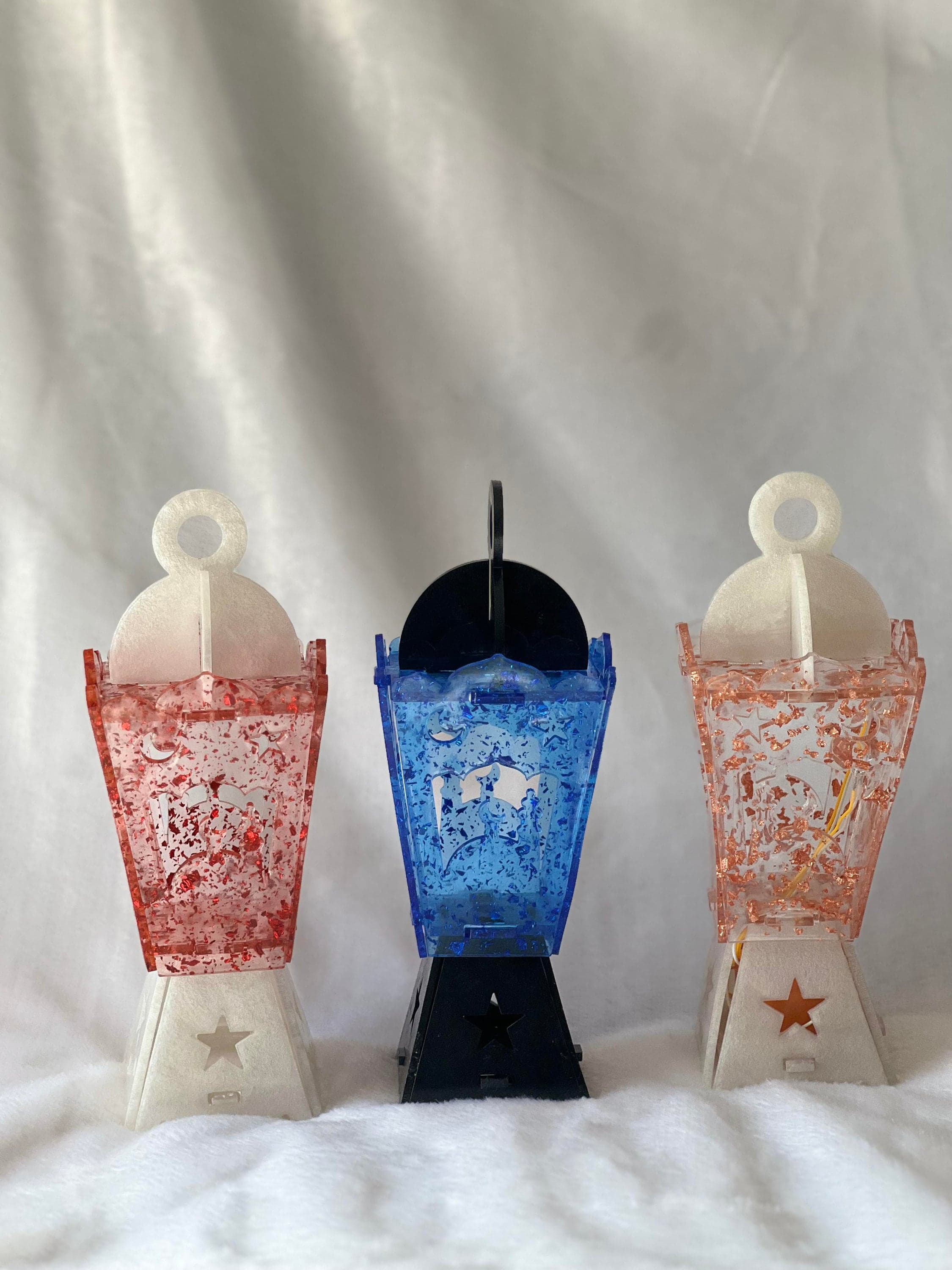 Handmade Resin Ramadan Lantern: Eid Gift with Light & Sound