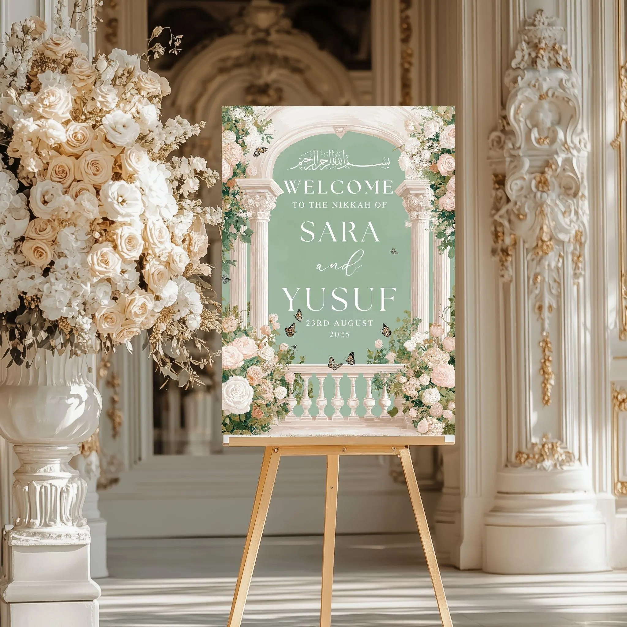 Arch Nikkah Wedding Welcome Sign | Personalised Nikkah | Islamic Wedding & Muslim Wedding sign | Nikkah Sign | Walima Welcome | Valima Sign - image 4