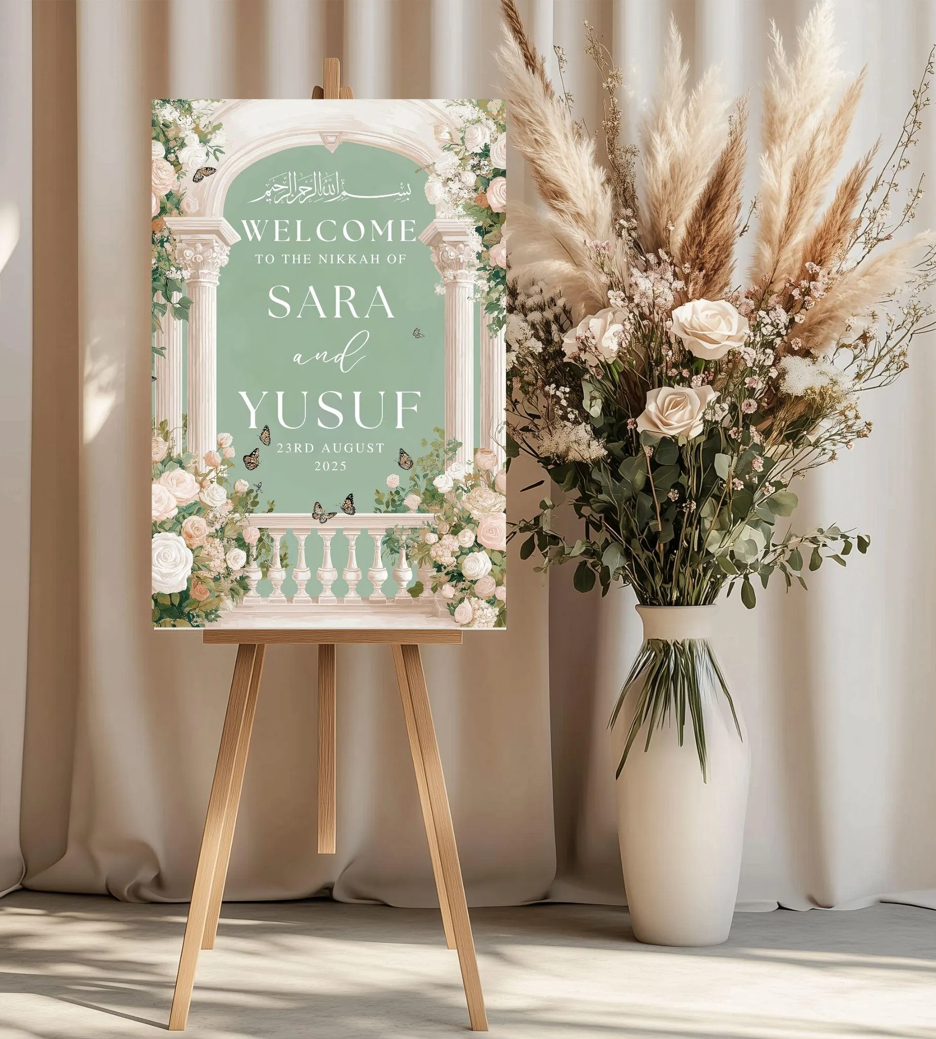 Arch Nikkah Wedding Welcome Sign | Personalised Nikkah | Islamic Wedding & Muslim Wedding sign | Nikkah Sign | Walima Welcome | Valima Sign - image 3