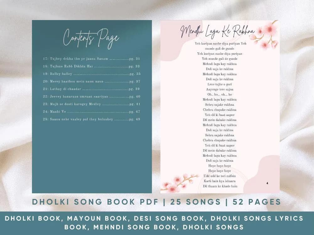 Mehndi Dholki Song Book: Indian Pakistani Wedding Songs (PDF Download) - image 4