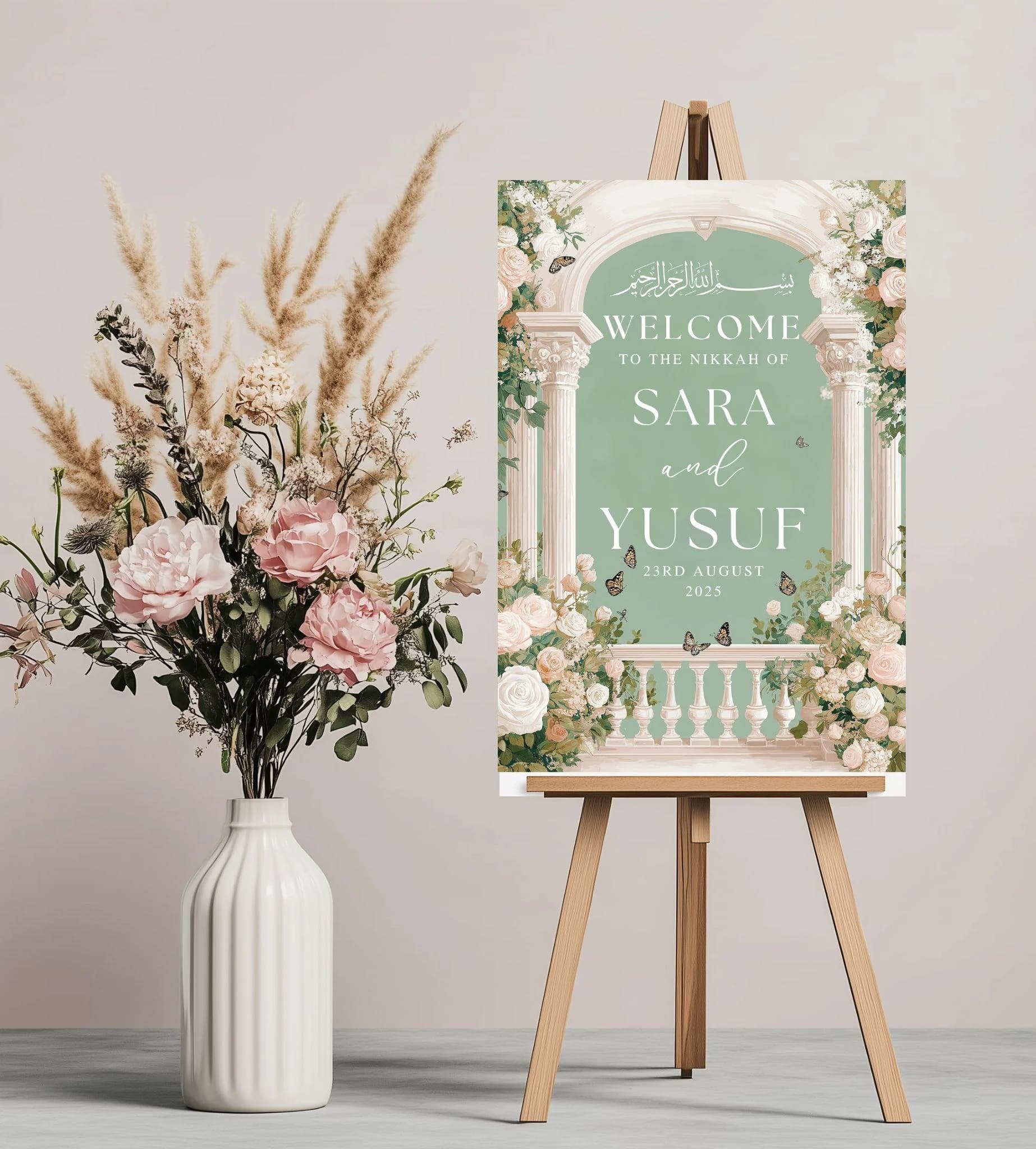 Arch Nikkah Wedding Welcome Sign | Personalised Nikkah | Islamic Wedding & Muslim Wedding sign | Nikkah Sign | Walima Welcome | Valima Sign - image 2