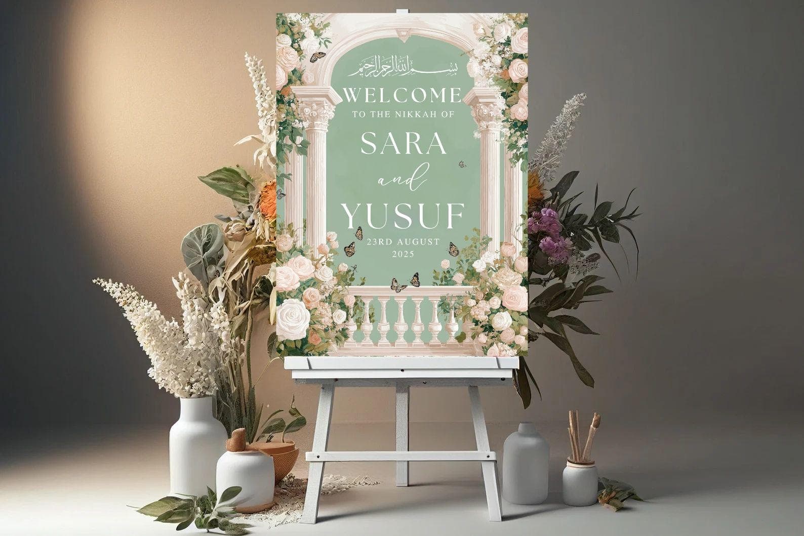 Arch Nikkah Wedding Welcome Sign | Personalised Nikkah | Islamic Wedding & Muslim Wedding sign | Nikkah Sign | Walima Welcome | Valima Sign - image 5