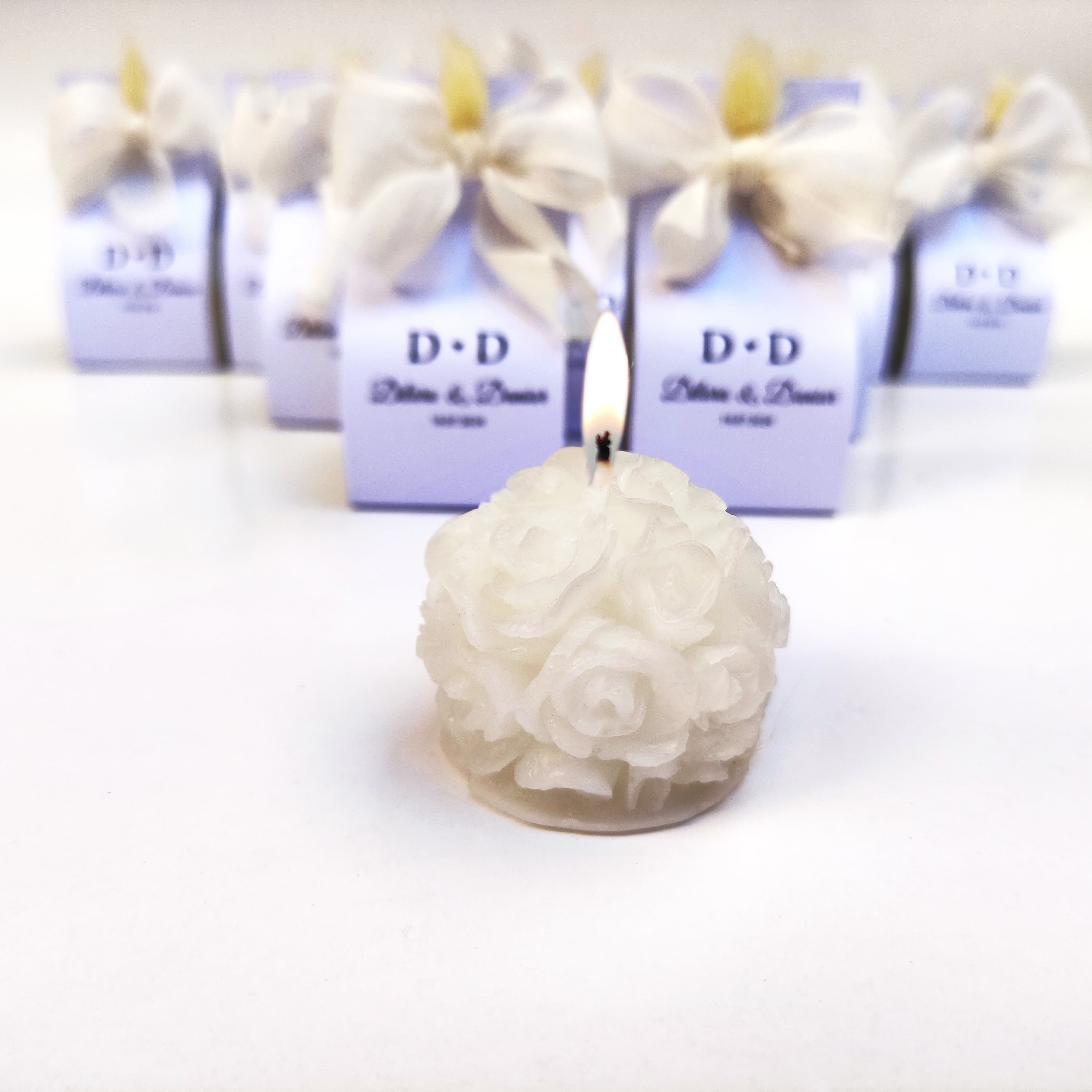 Personalized Wedding Candle Favors: Bridal Shower Bubble Candles - image 4