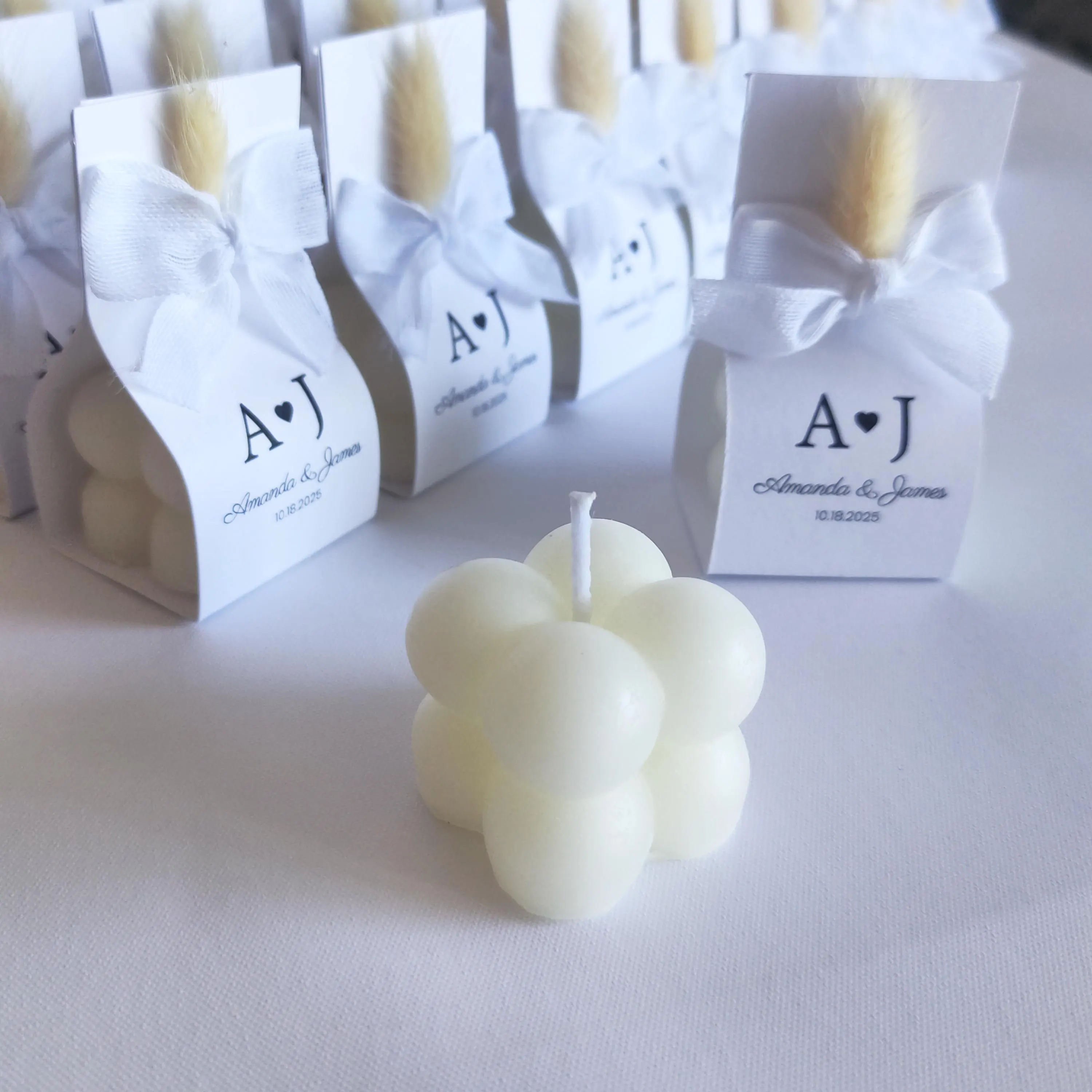 Bubble Wedding Candle Favors: Personalized Bridal Shower, Bridesmaid, Bachelorette, Party Keepsake Favor - image 3