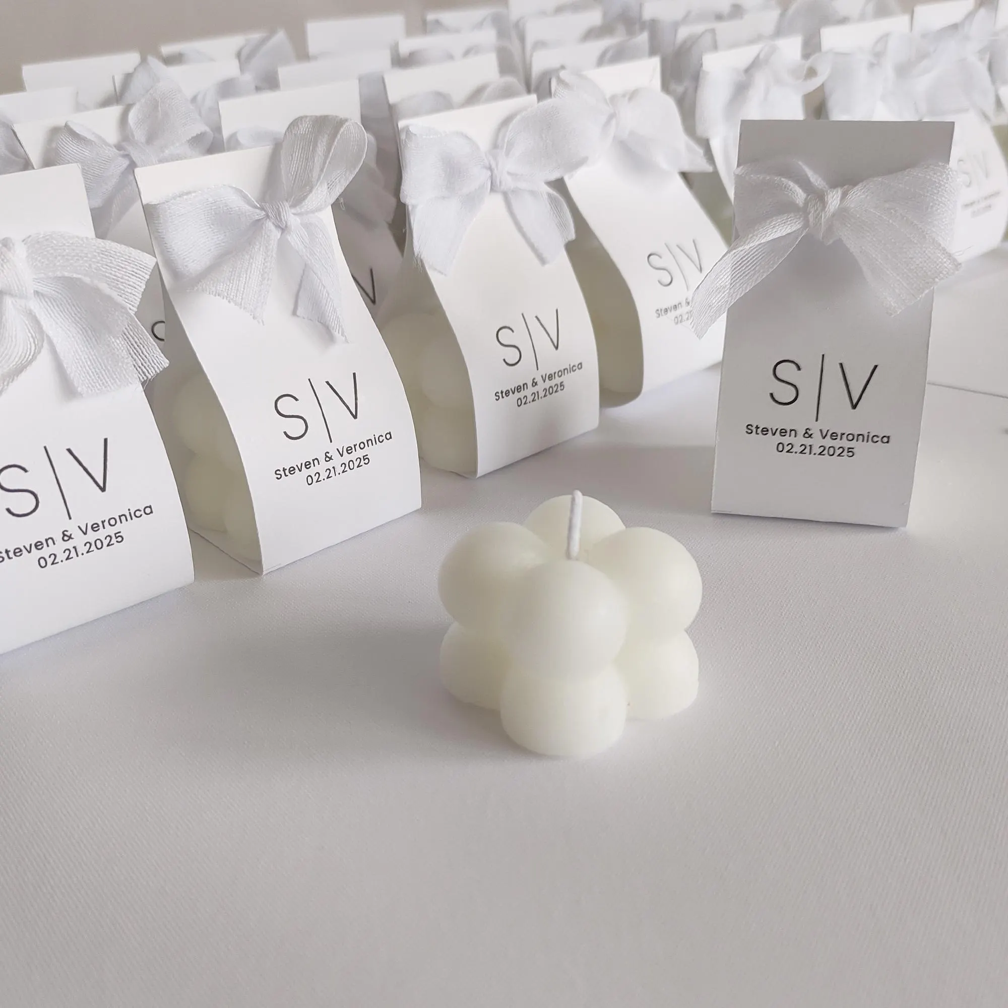Wedding Favor Bubble Candle, Bridal Shower, Bridesmaid, Bachelorette Engagement Party Gift Box for guest