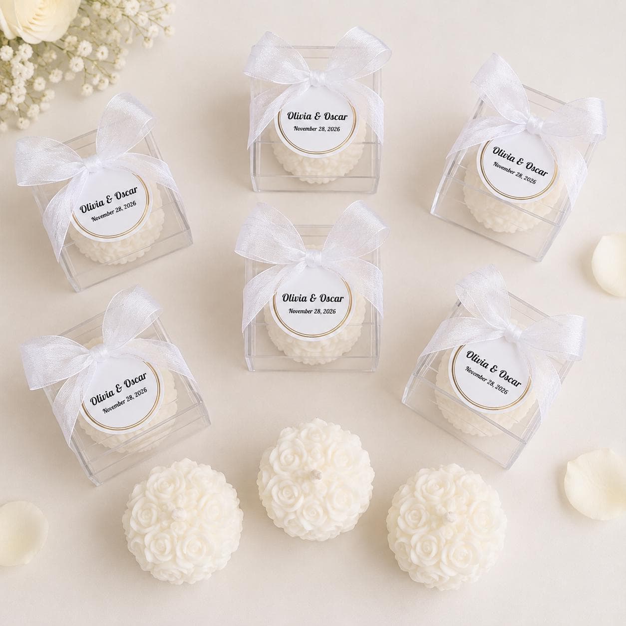 Bridesmaid Rose Candle Gift, Bulk Bridal Shower Favor, Wedding, Bachelorette Party Proposal Candle