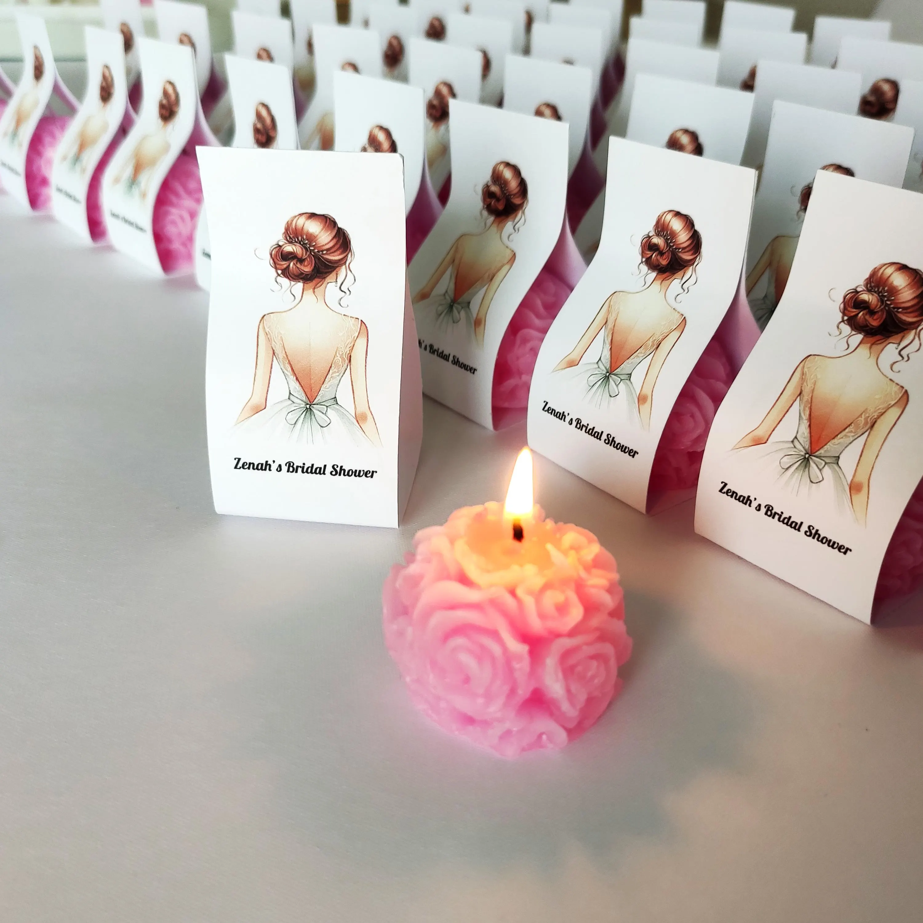 Personalized Bubble Candle Favors: Bridal Shower, Wedding Thank You Gifts