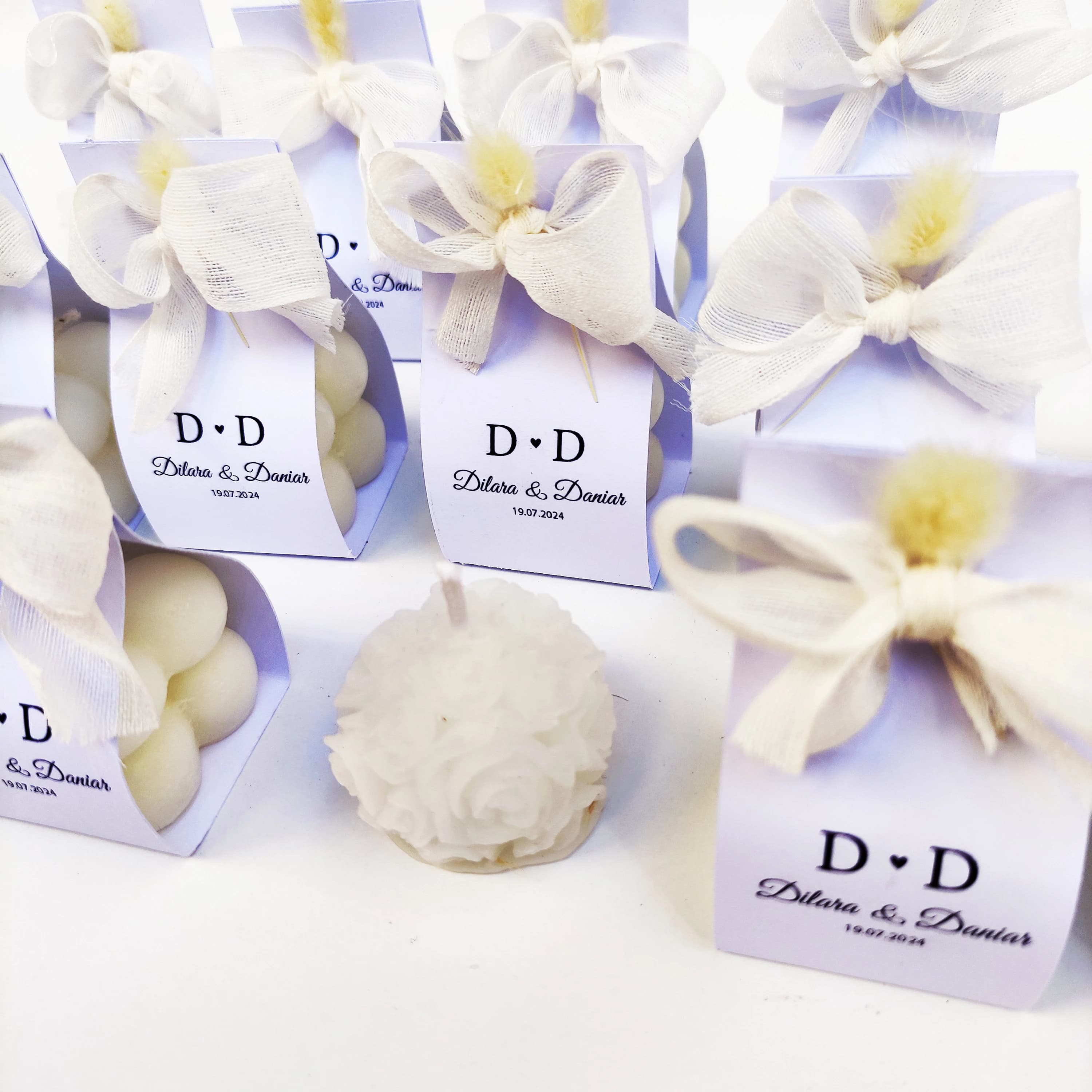 Personalized Wedding Candle Favors: Bridal Shower Bubble Candles - image 3