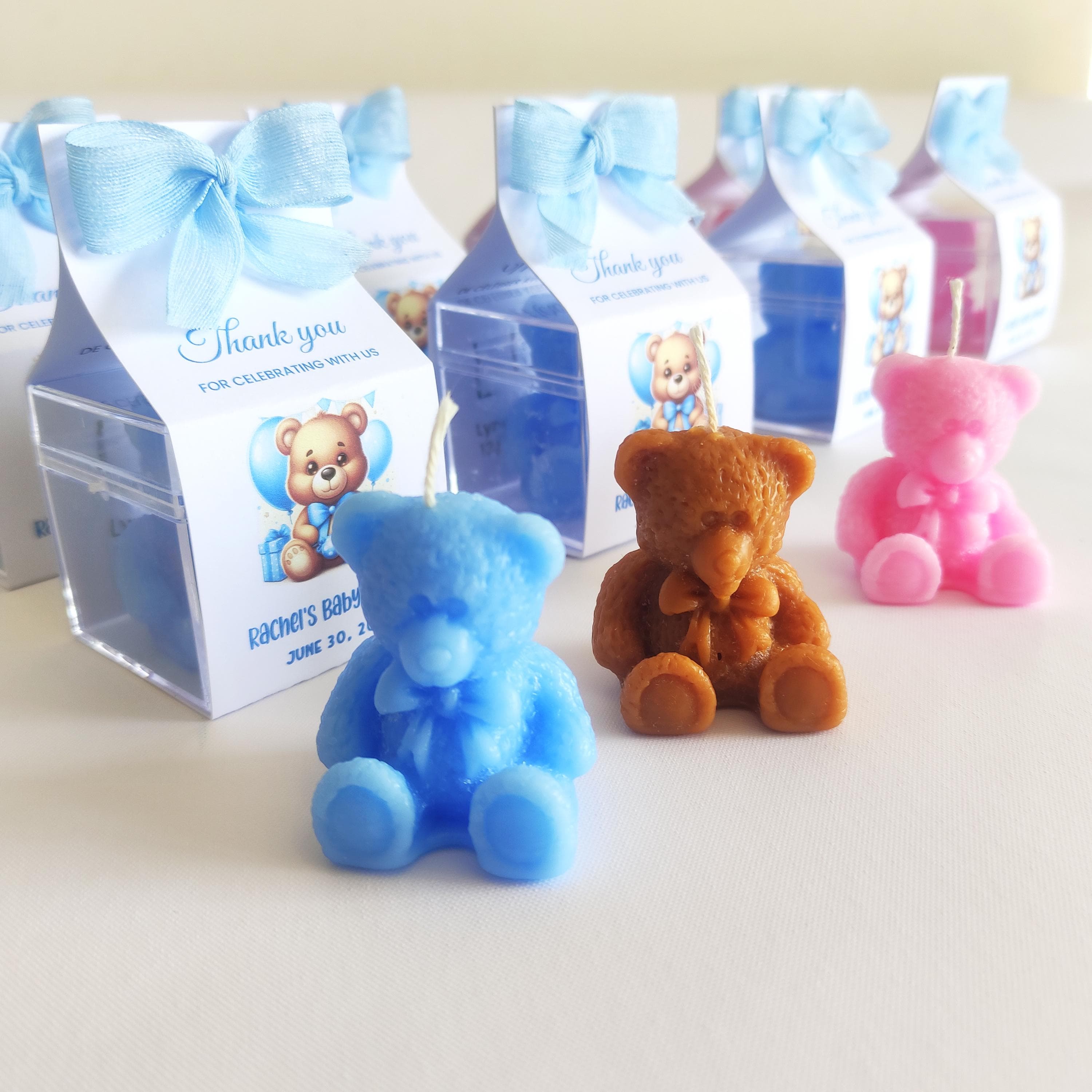 Teddy Bear Mini Candle: Baby Shower Favors, Baptism Keepsake - image 3