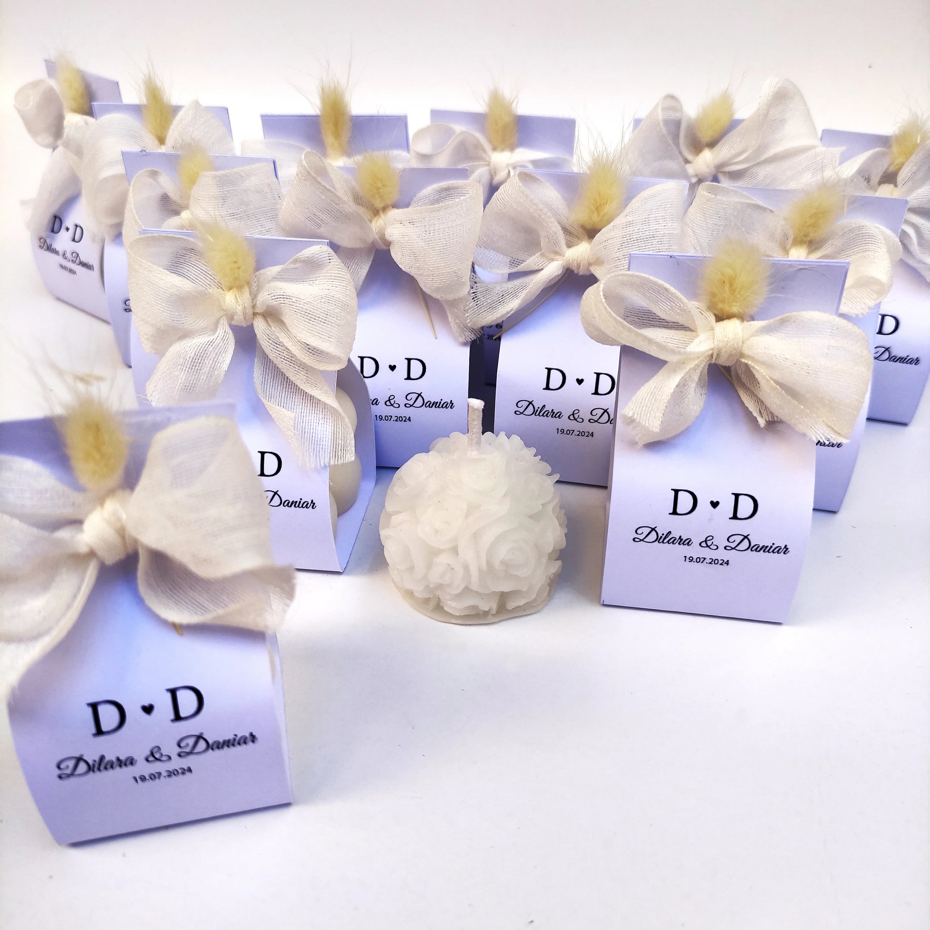 Personalized Wedding Candle Favors: Bridal Shower Bubble Candles - image 5