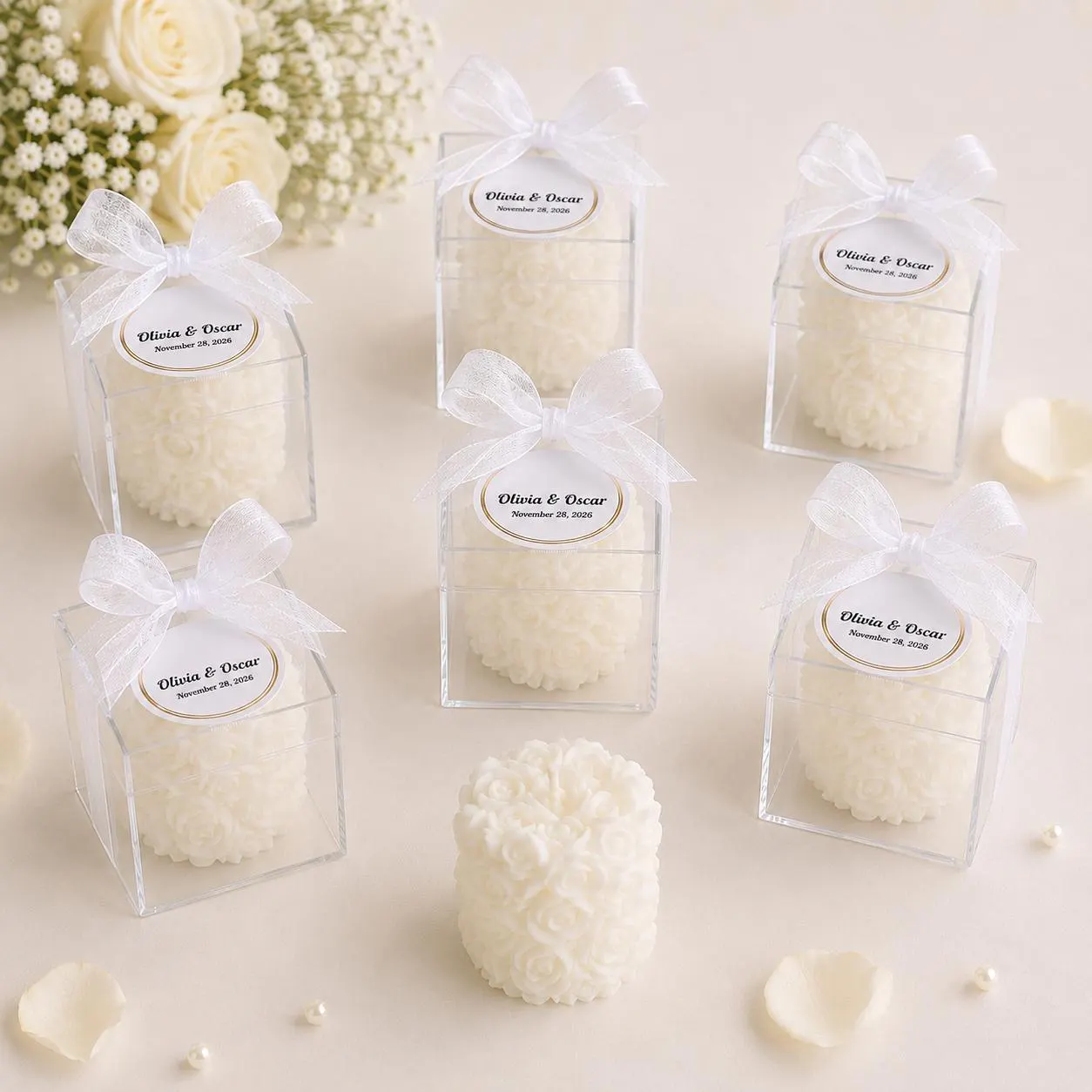 Bridesmaid Rose Candle Gift, Bulk Bridal Shower Favor, Wedding, Bachelorette Party Proposal Candle - image 3