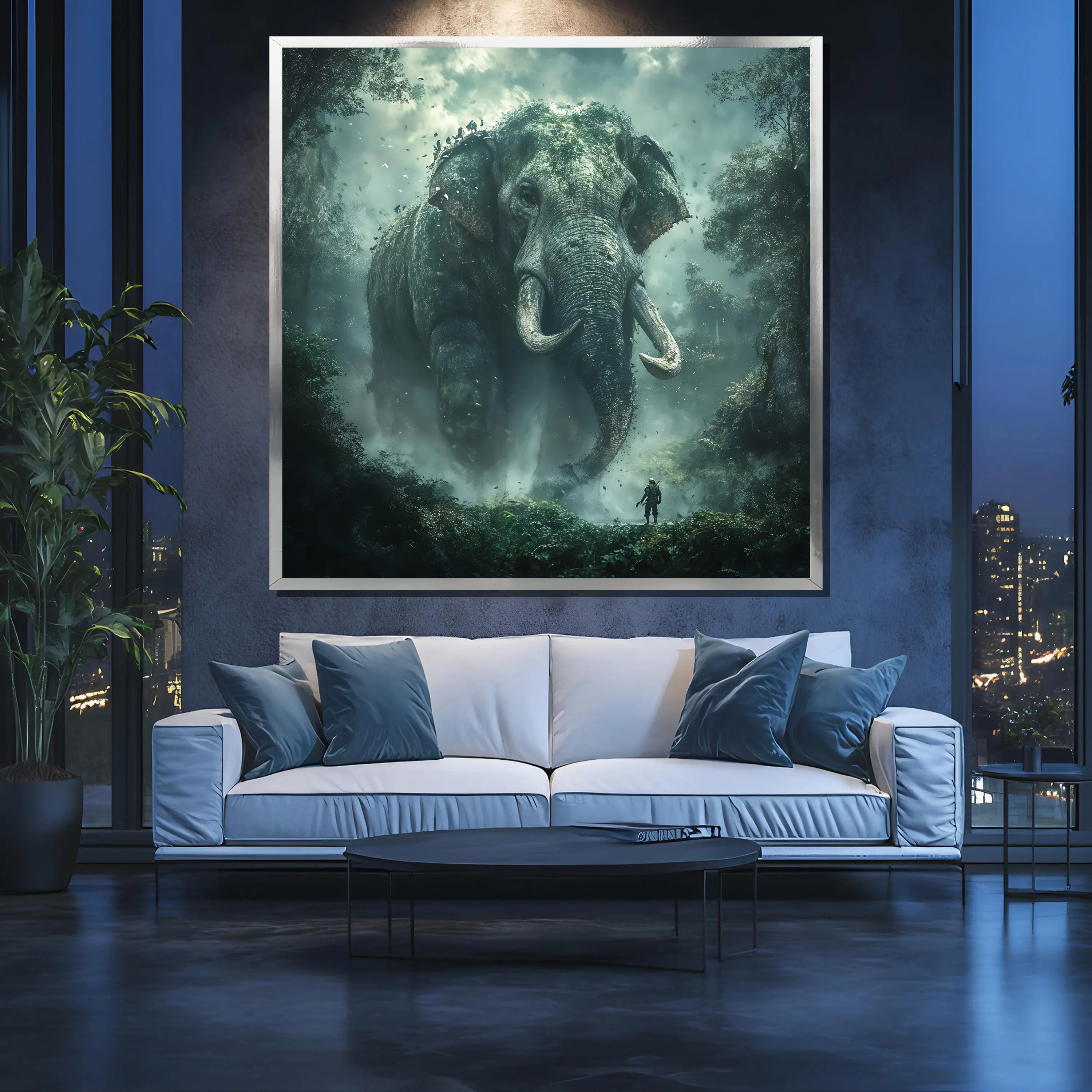 Giant Elephant Canvas Painting, Mystical Jungle Animal Wall Art, Fantasy Wildlife Print, Majestic Nature Decor, Gift for Adventure Lovers - image 5