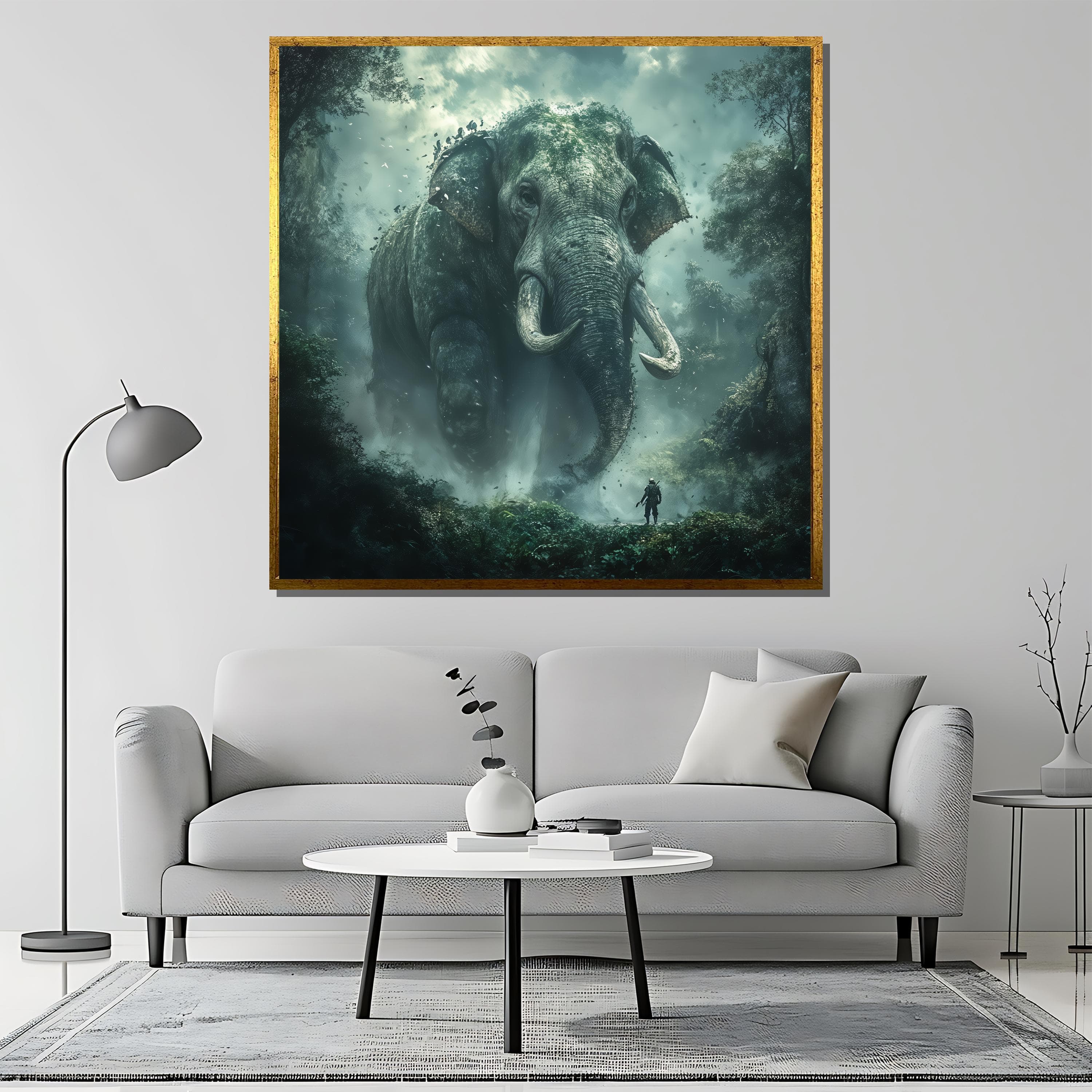 Giant Elephant Canvas Painting, Mystical Jungle Animal Wall Art, Fantasy Wildlife Print, Majestic Nature Decor, Gift for Adventure Lovers - image 3