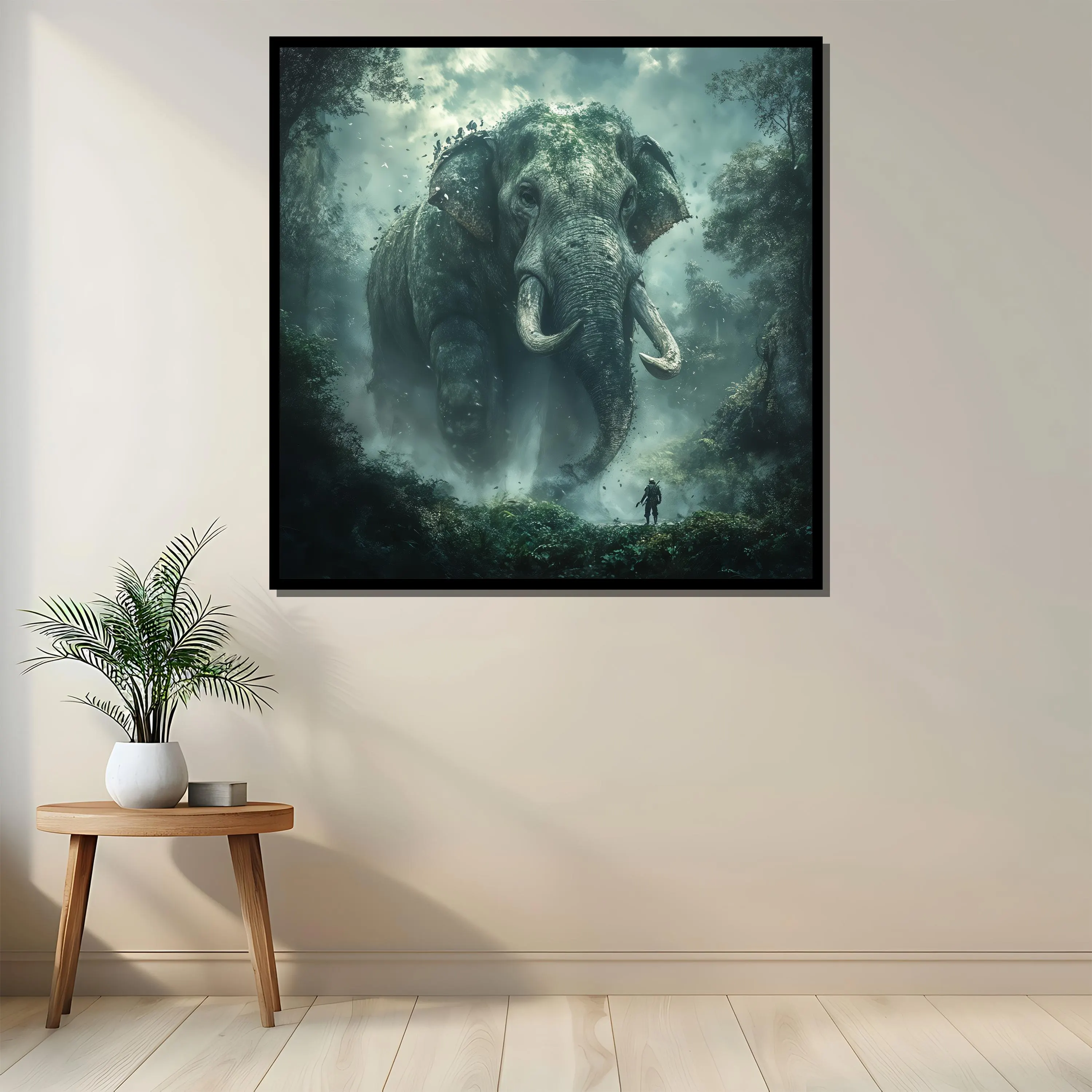 Giant Elephant Canvas Painting, Mystical Jungle Animal Wall Art, Fantasy Wildlife Print, Majestic Nature Decor, Gift for Adventure Lovers - image 4