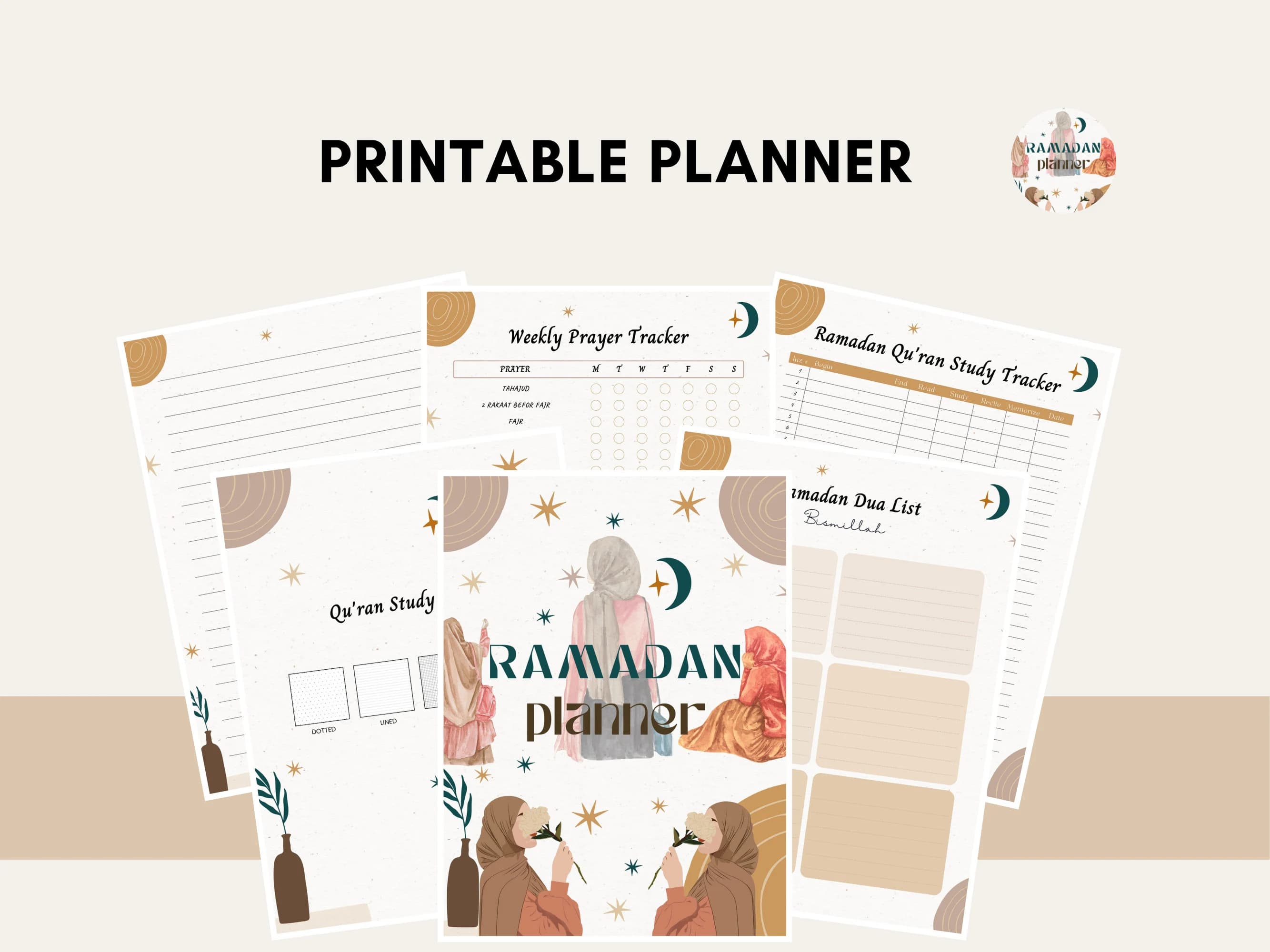 Printable planner, prayer tracker, Quran journal, iPad planner, Ramadan planner, Islam, Eid planner, Ramadan journal, Muslim prayer schedule - image 3