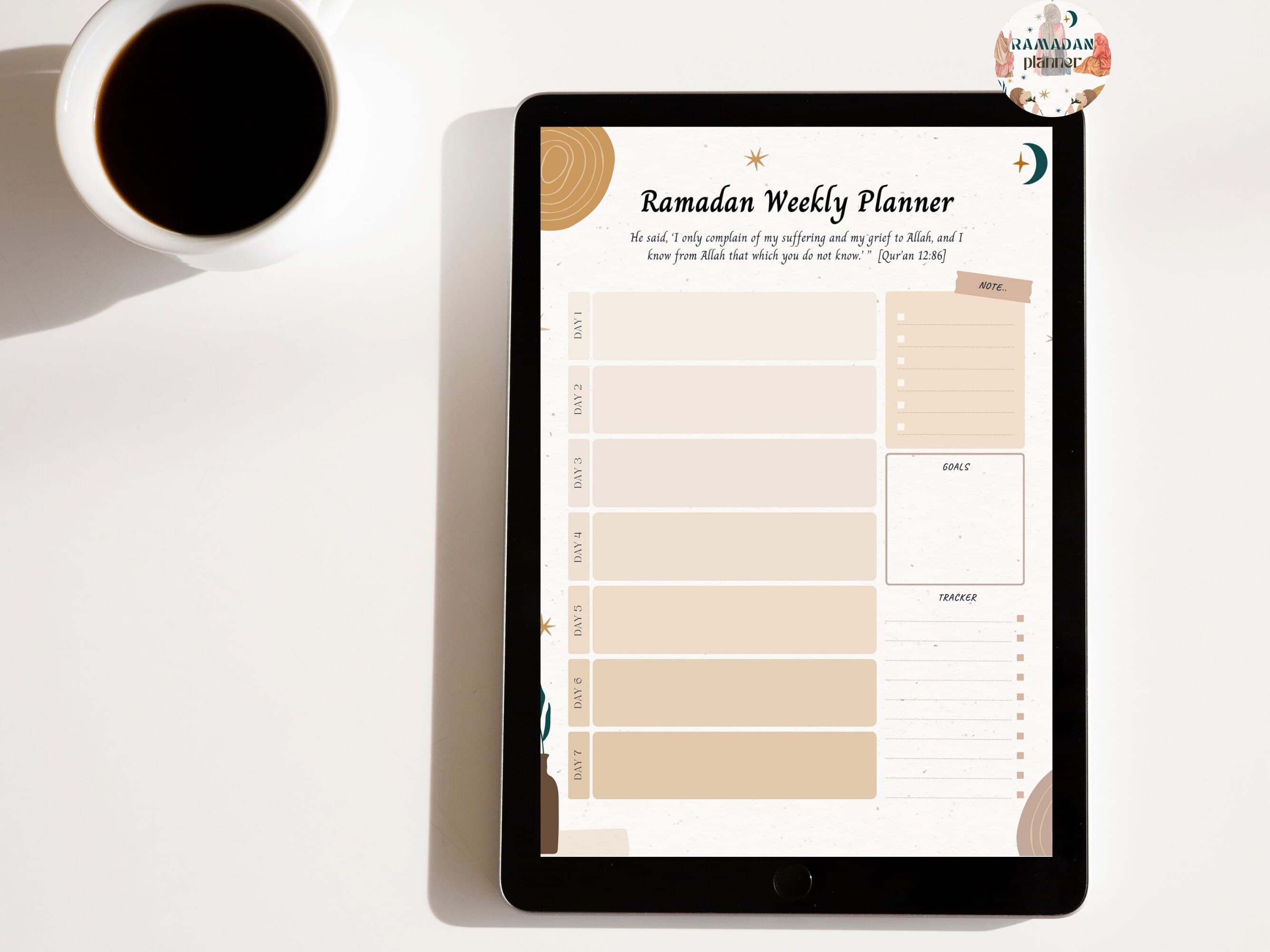 Printable planner, prayer tracker, Quran journal, iPad planner, Ramadan planner, Islam, Eid planner, Ramadan journal, Muslim prayer schedule - image 5