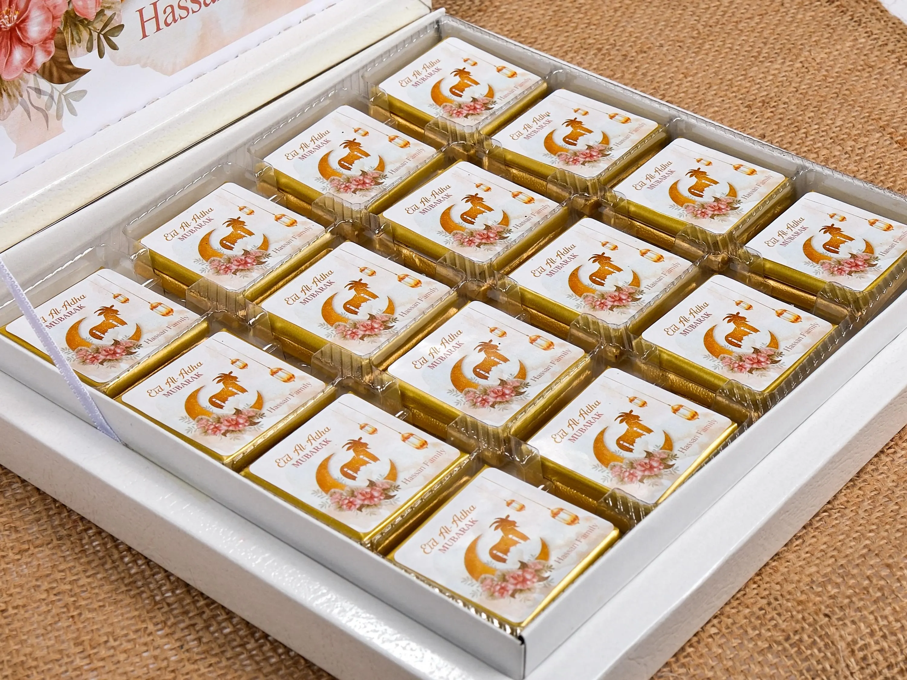 Eid Mubarak, Eid al Adha Chocolate Favors Box, Hajj Mubarak, Eid Chocolate Favors for Guests, Umrah Mubarak, Bajram Eid Favors, Eid Gifts
